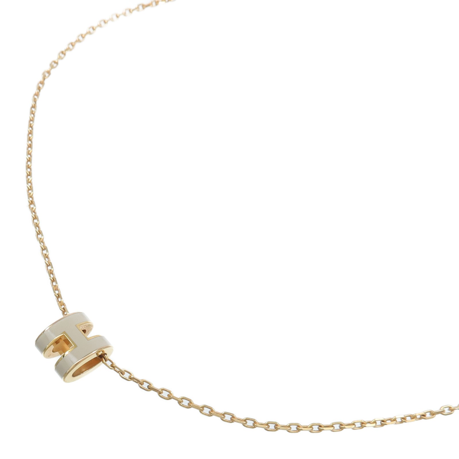 HERMES 金屬Mini Pop H Necklace項鍊Marron Glace