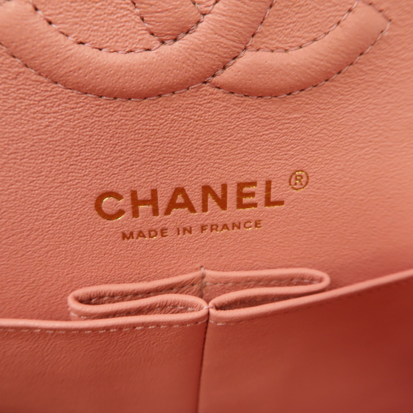 CHANEL 【激減優惠】菱格羊皮皮革Classic金扣鏈帶肩背袋粉紅色