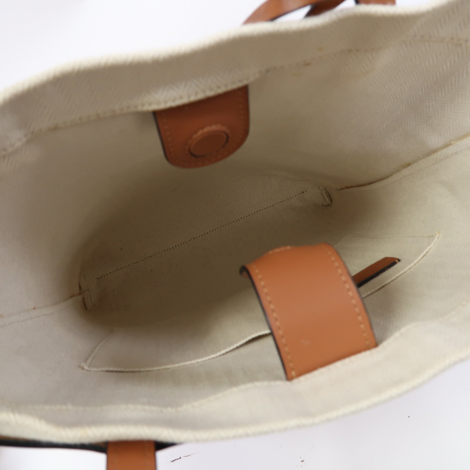 LOEWE 【激減優惠】牛皮皮革/帆布Ikebana肩背袋啡色