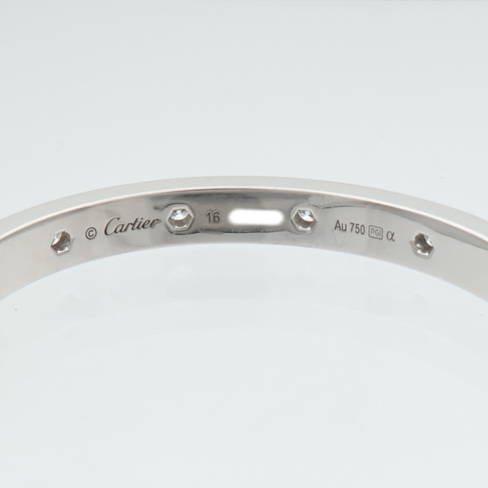 CARTIER 18K白金Love Bangle Full Diamond鑽石手鐲