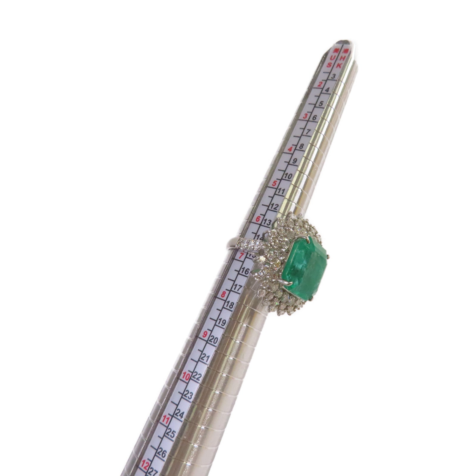 JEWELRY 【激減優惠】PT950鉑金/16.176ct綠寶石/3.94ct鑽石Emerald Ring戒指US#5.75