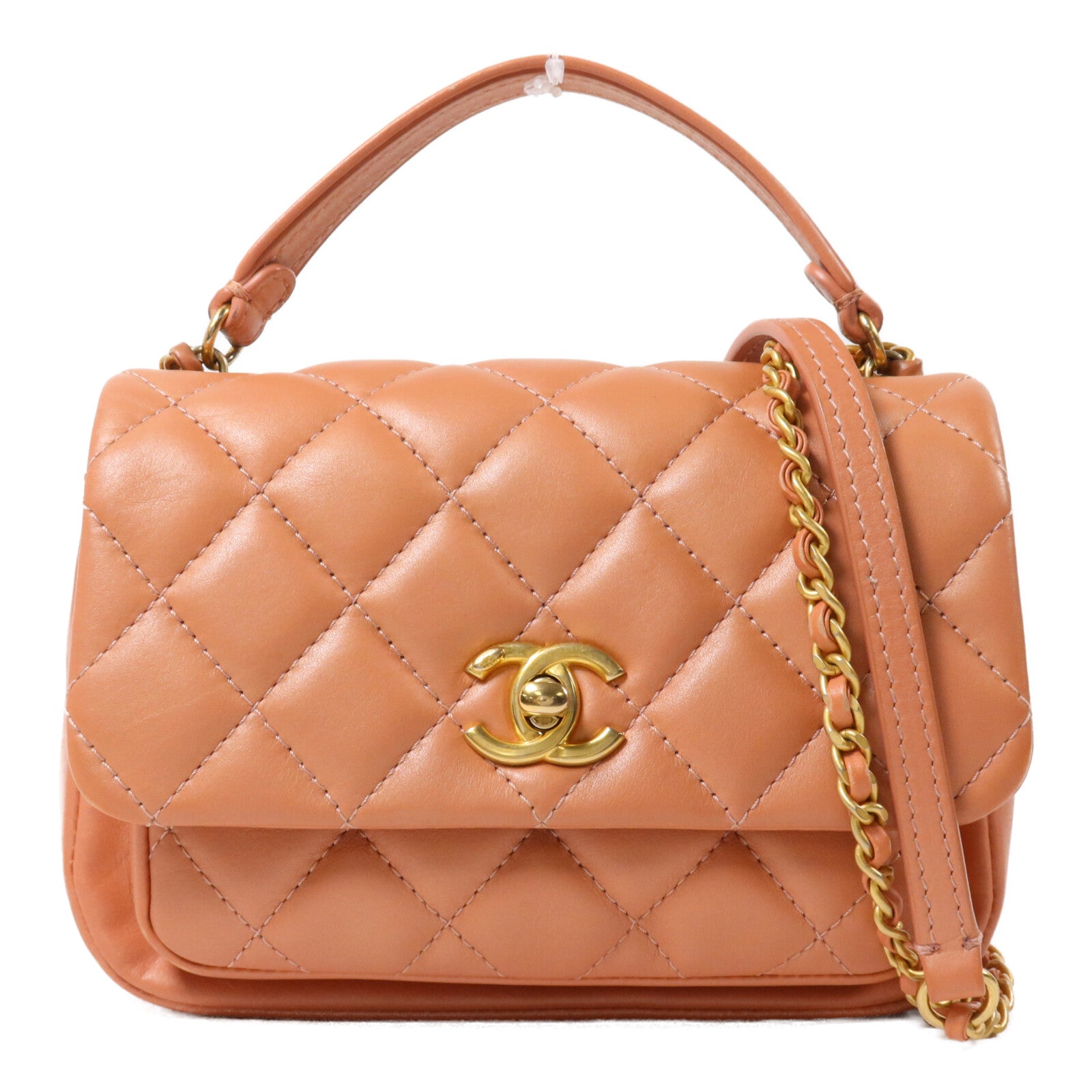 CHANEL 羊皮皮革Chain Shoulder鏈帶手挽肩背兩用袋