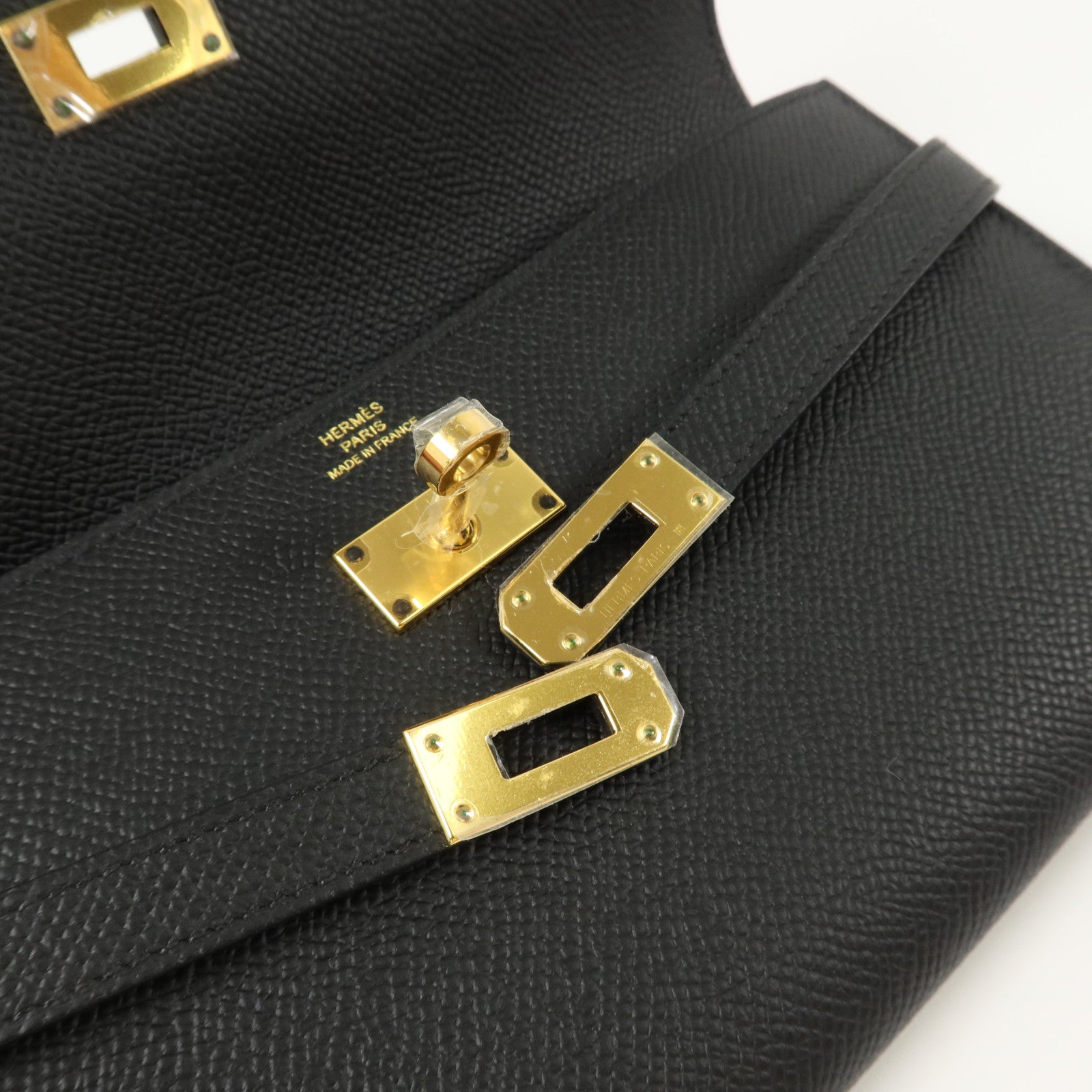 HERMES Epsom皮革Kelly Wallet金扣長錢包Noir