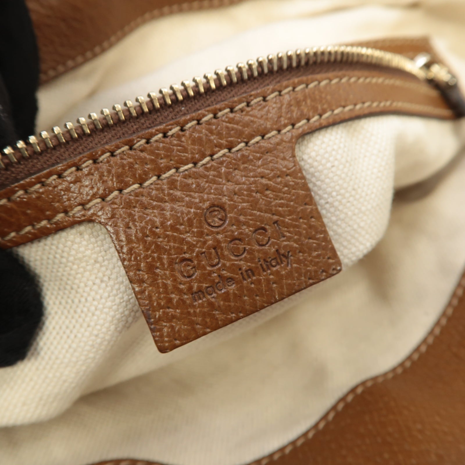 GUCCI 【激減優惠】帆布2way Shoulder Bag金扣手挽肩背兩用袋棕色