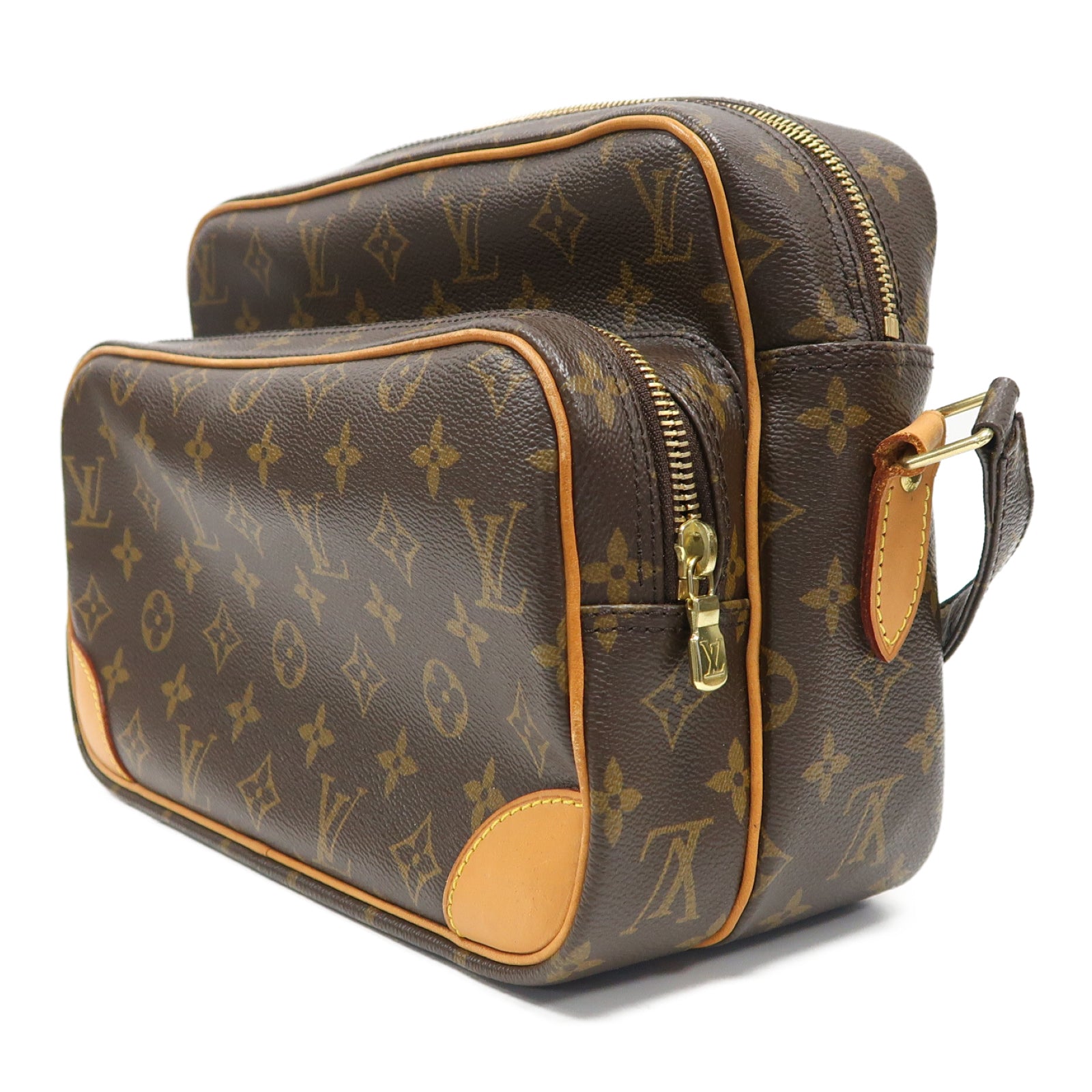 LOUIS VUITTON Monogram Nile金扣肩背袋啡色