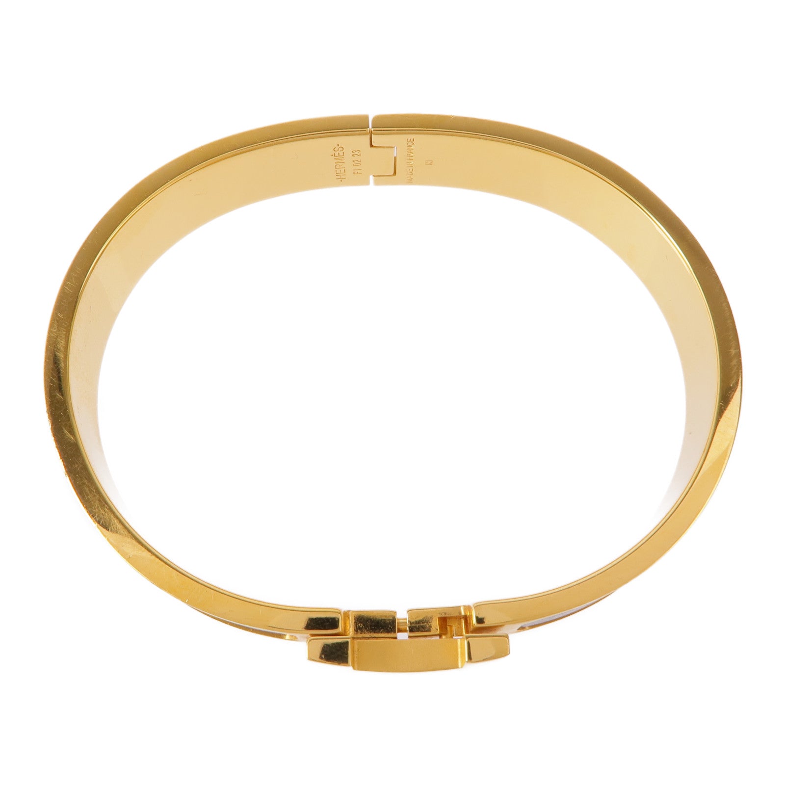 HERMES 金屬Clic-H手鐲Gold/Black