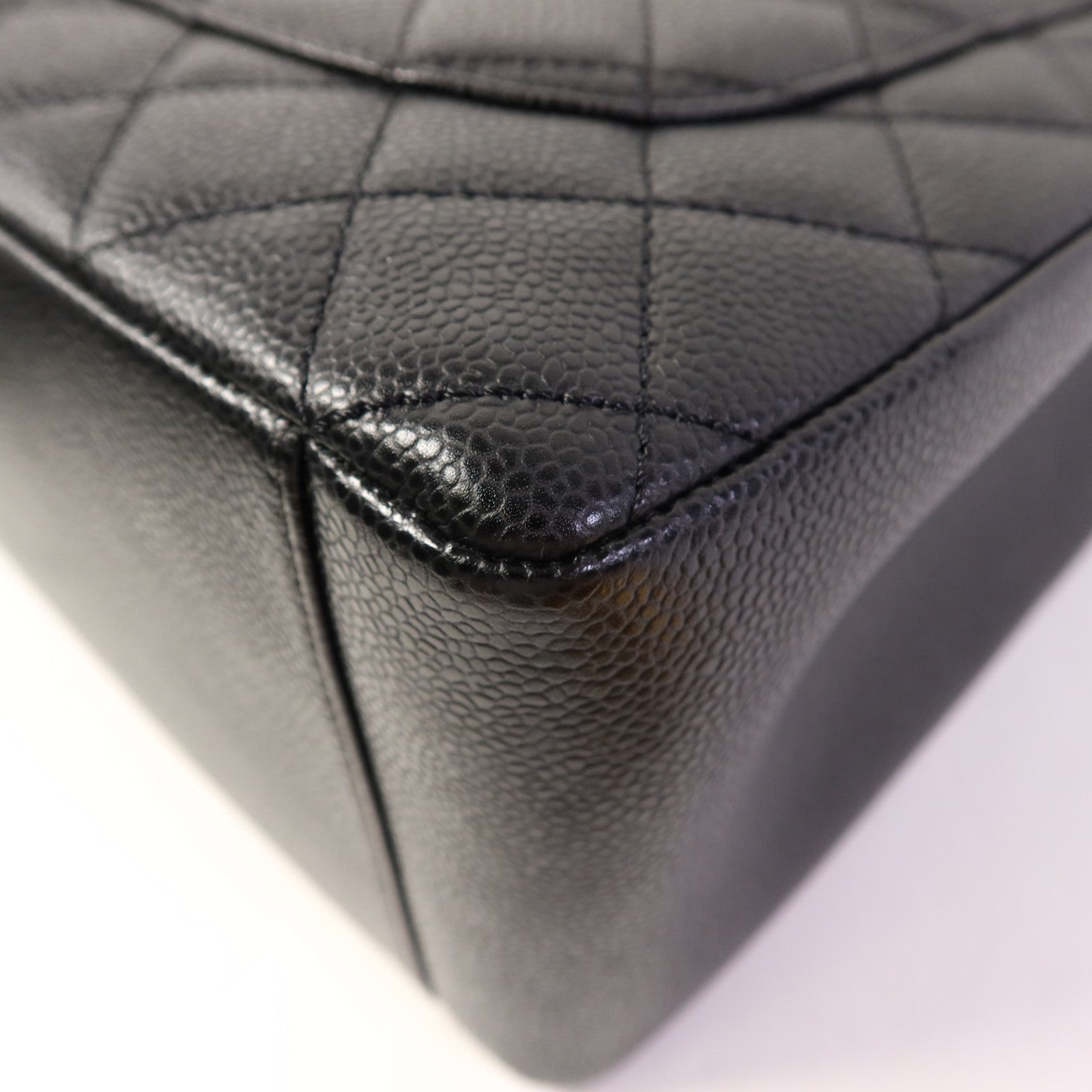 CHANEL 牛皮皮革GST Grand Shopping Tote Bag銀扣鏈帶肩背袋