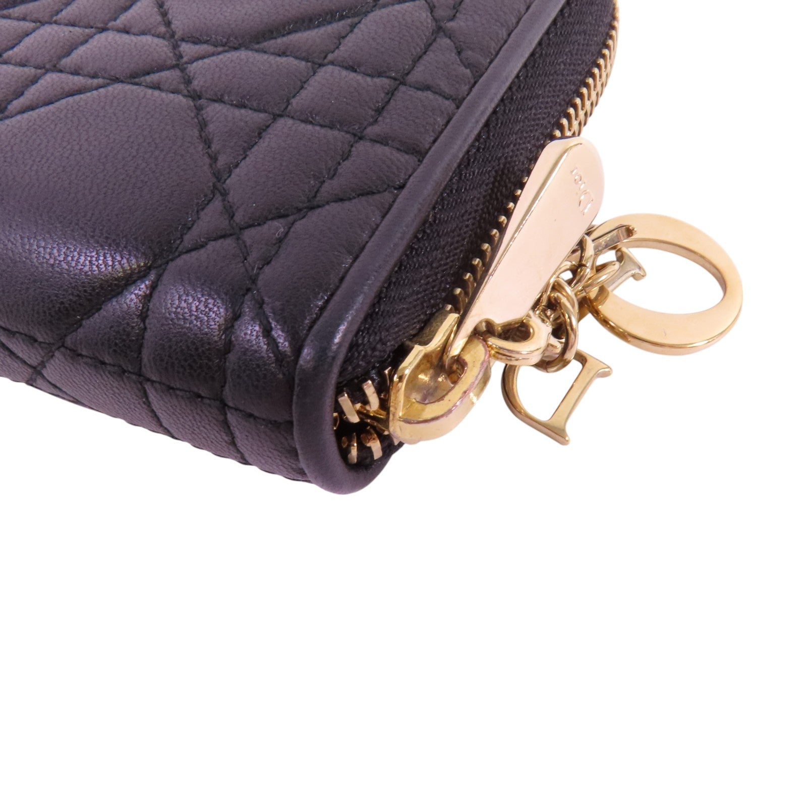 Dior 羊皮皮革Zipper Wallet金扣長錢包