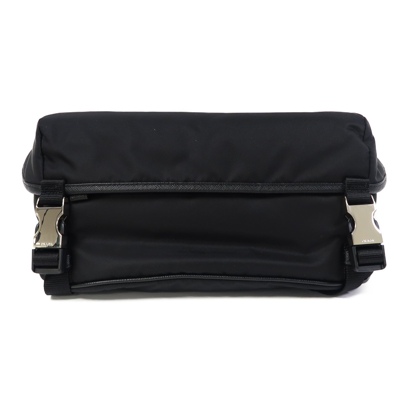 PRADA 尼龍Shoulder Bag銀扣肩背袋黑色