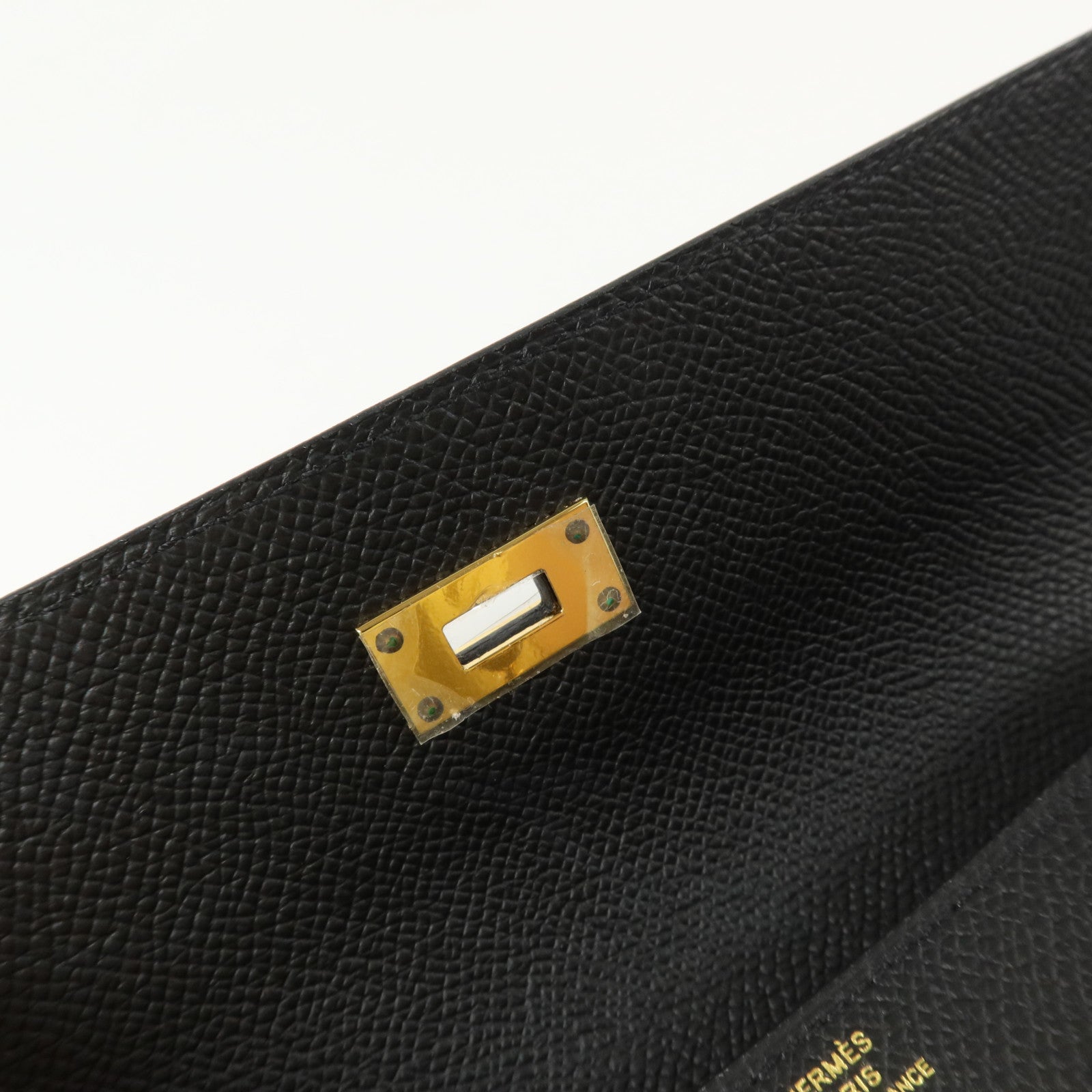 HERMES Epsom皮革Kelly Wallet金扣長錢包Noir