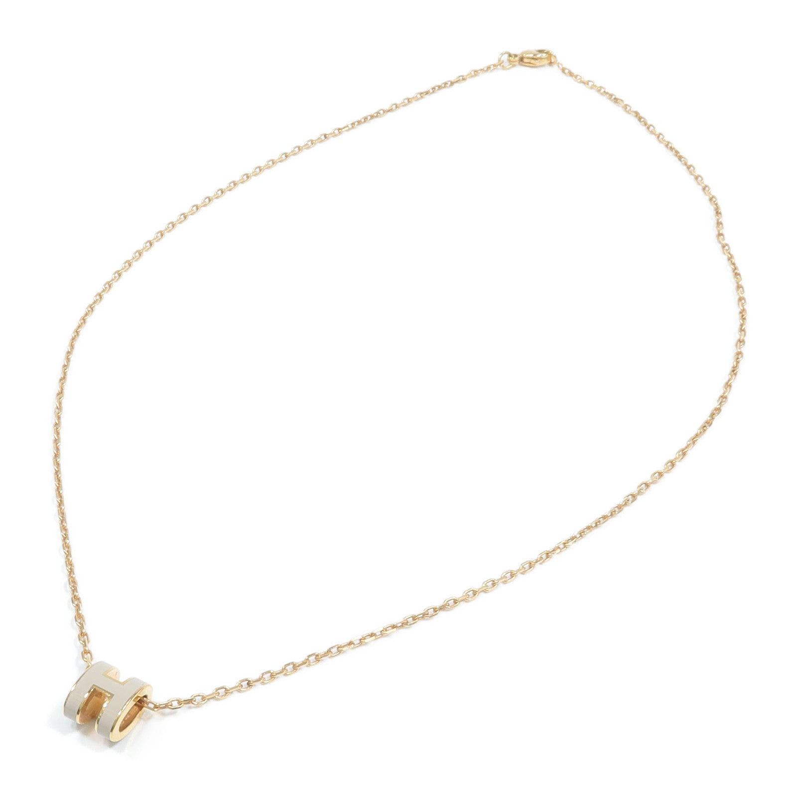 HERMES 金屬Mini Pop H Necklace項鍊Marron Glace