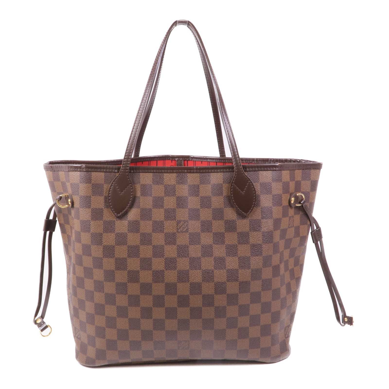 LOUIS VUITTON Damier Neverfull MM金扣手挽袋