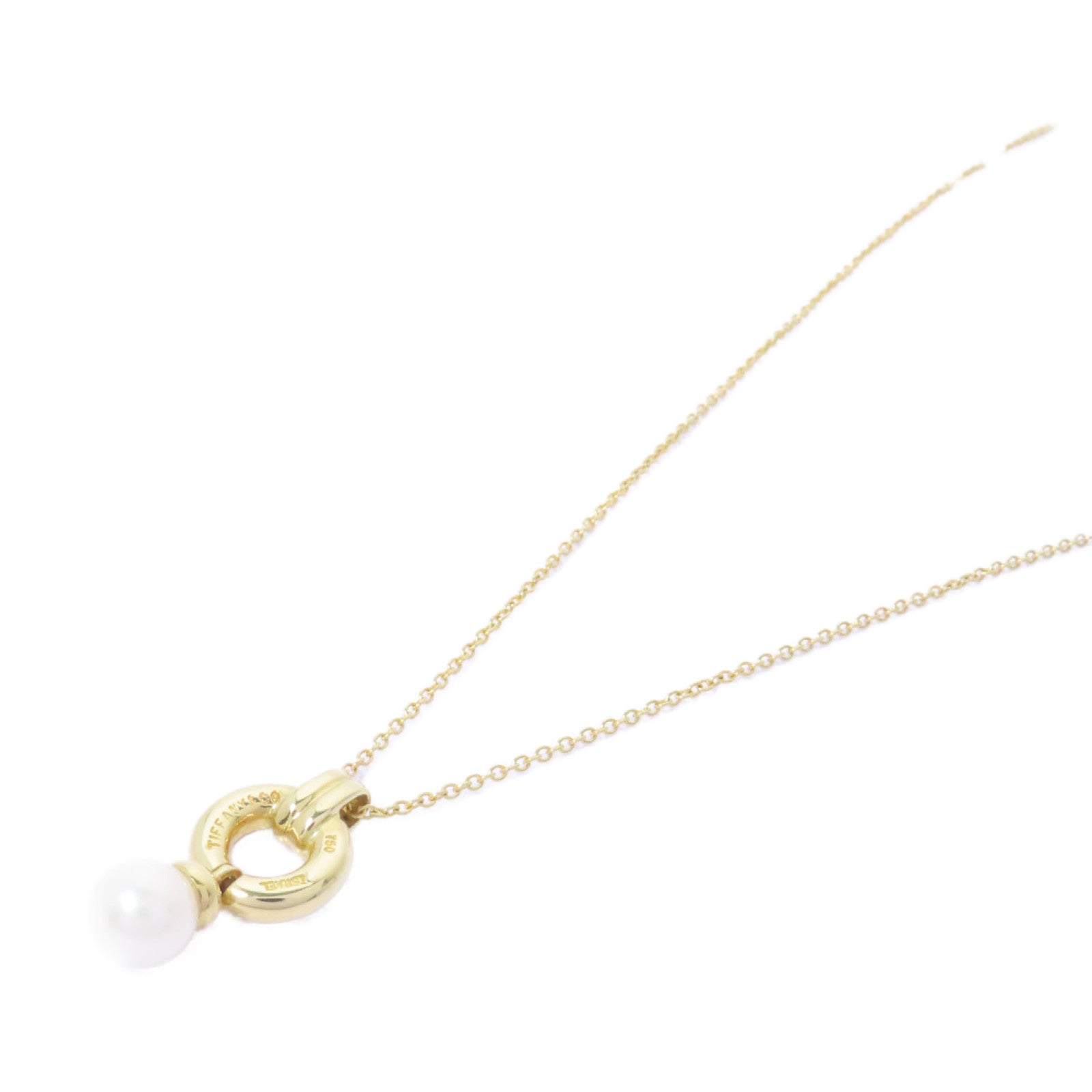 TIFFANY＆CO 【激減優惠】18K黃金Door Knock Necklace珍珠/鑽石項鍊