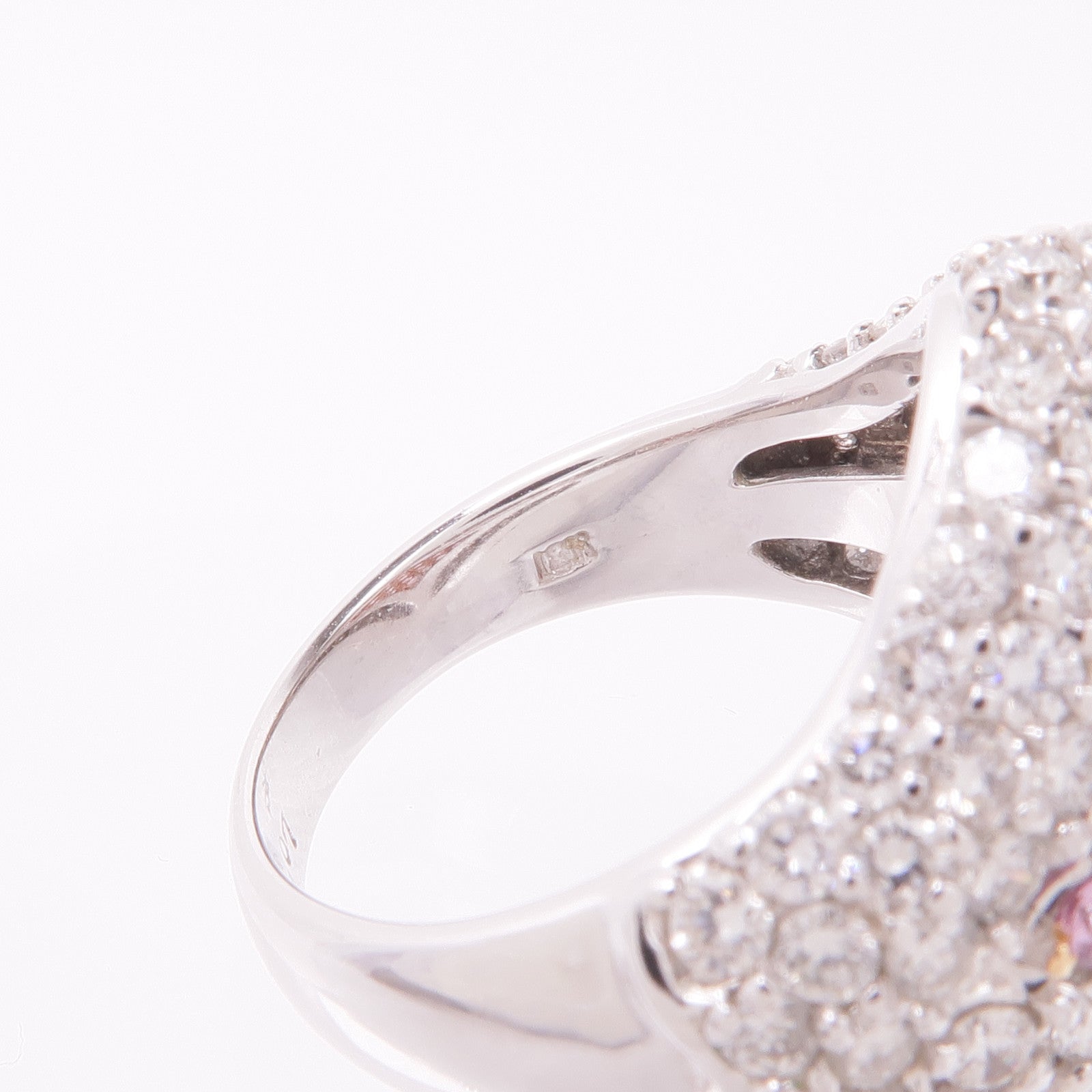 JEWELRY 18K白金/玫瑰金Pink Sapphire Diamond Ring粉紅色藍寶石/鑽石戒指US#6.25