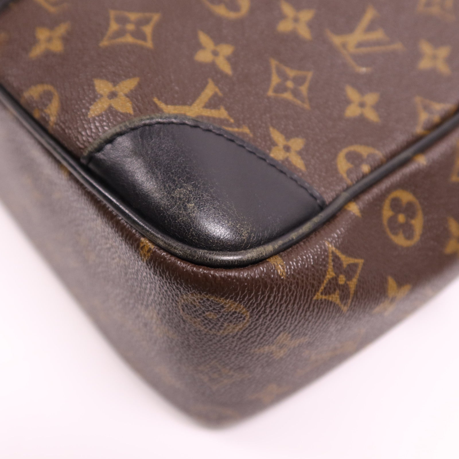 LOUIS VUITTON Monogram Macassar Porte Documents銀扣手挽袋