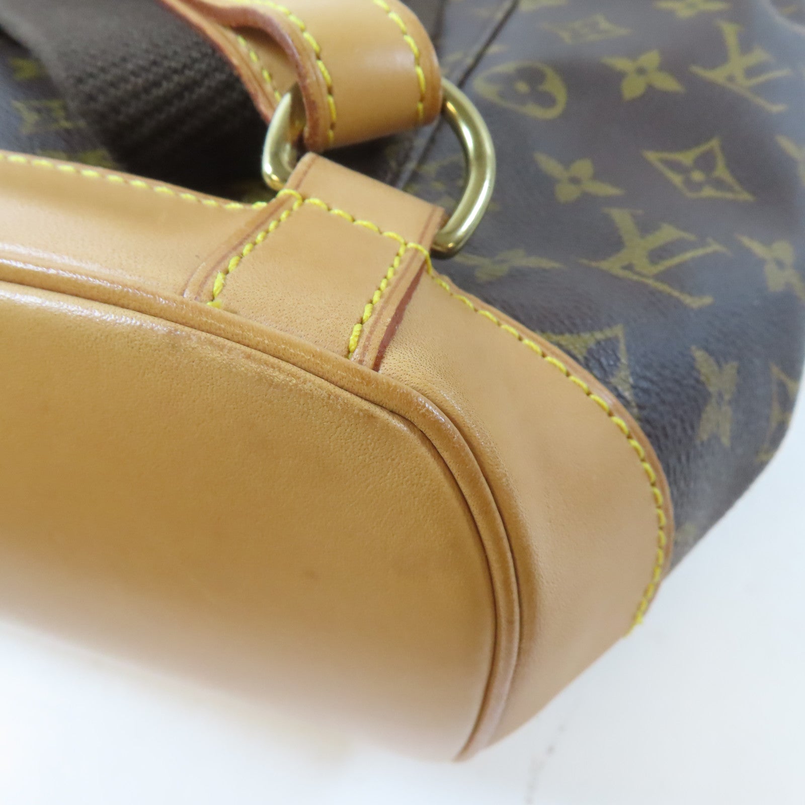 LOUIS VUITTON Monogram Montsouris GM金扣背包啡色