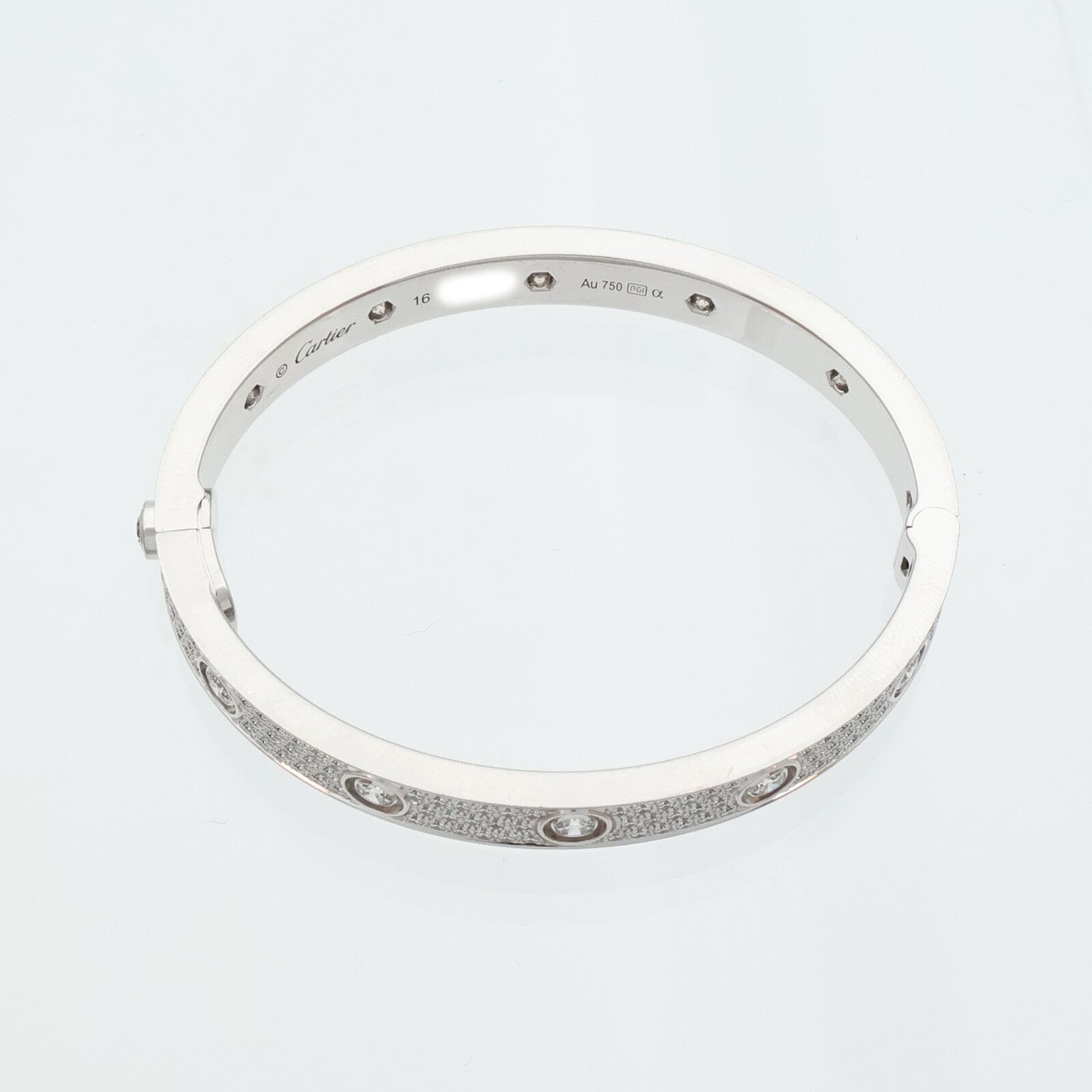 CARTIER 18K白金Love Bangle Full Diamond鑽石手鐲