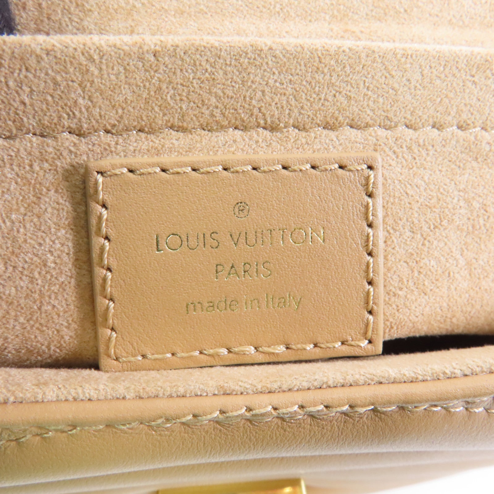 LOUIS VUITTON 【激減優惠】羊皮皮革New Wave MM金扣手挽肩背兩用袋米色