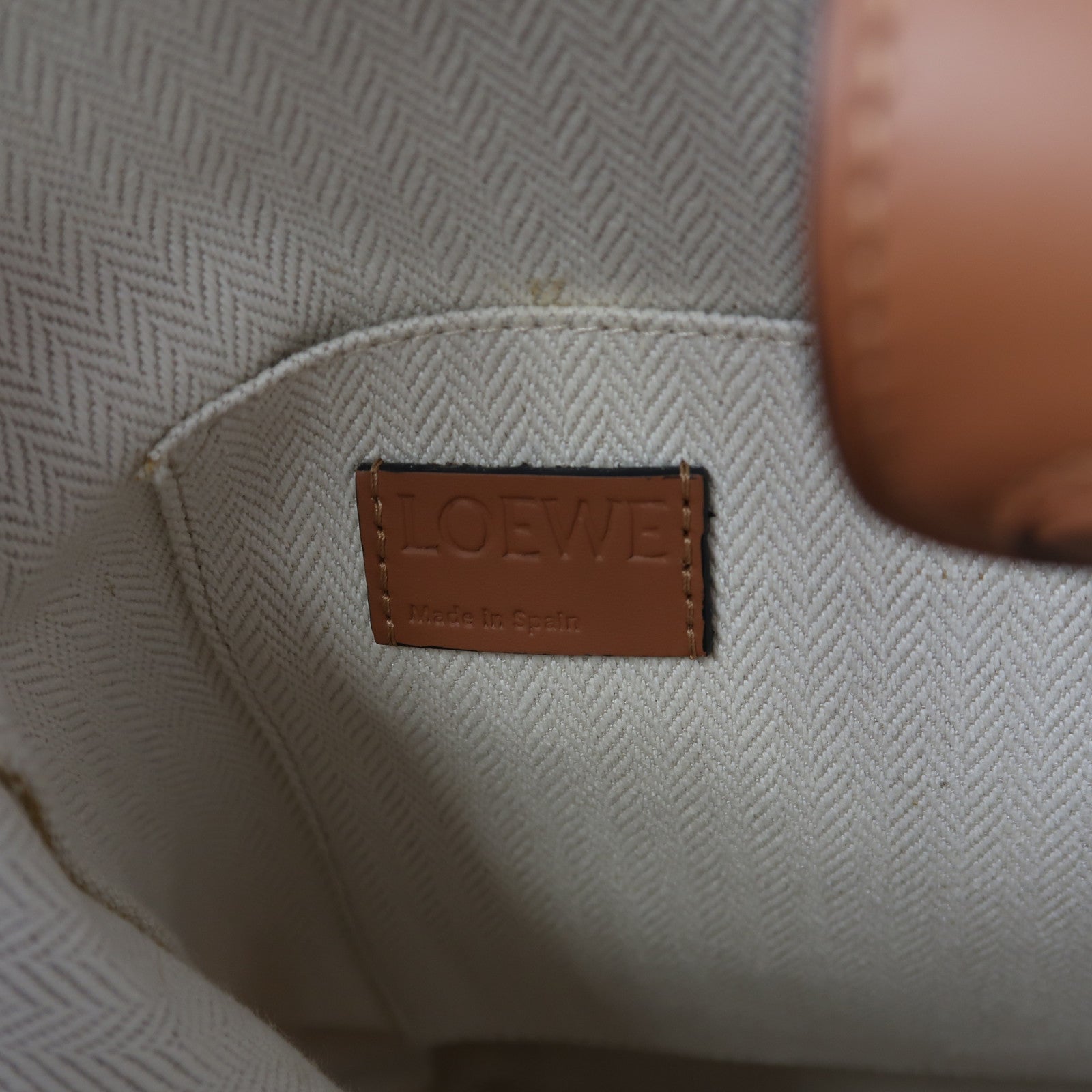 LOEWE 【激減優惠】牛皮皮革/帆布Ikebana肩背袋啡色