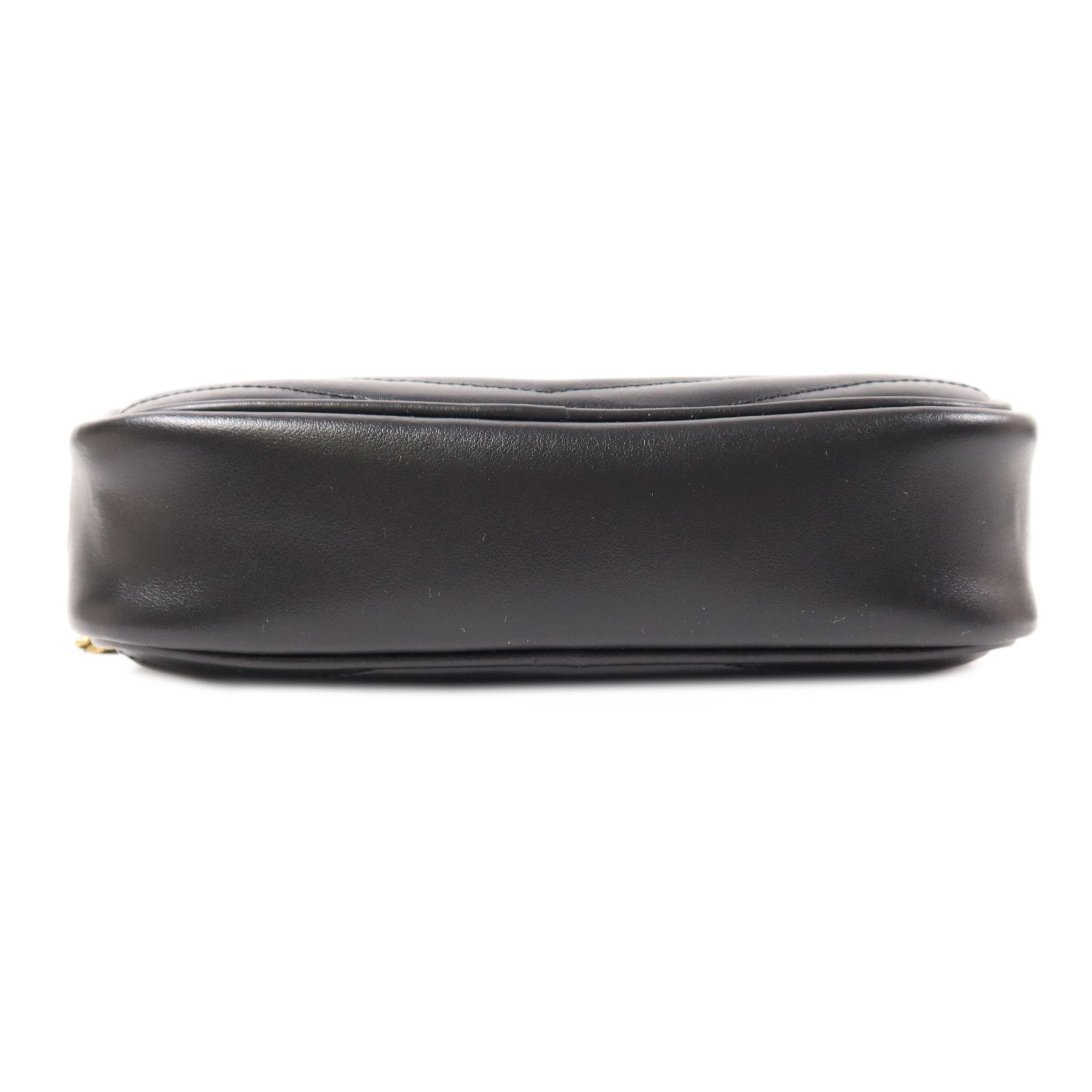 SAINT LAURENT YSL GHW Mini Lou Shoulder Bag Calfskin Leather Black 7006