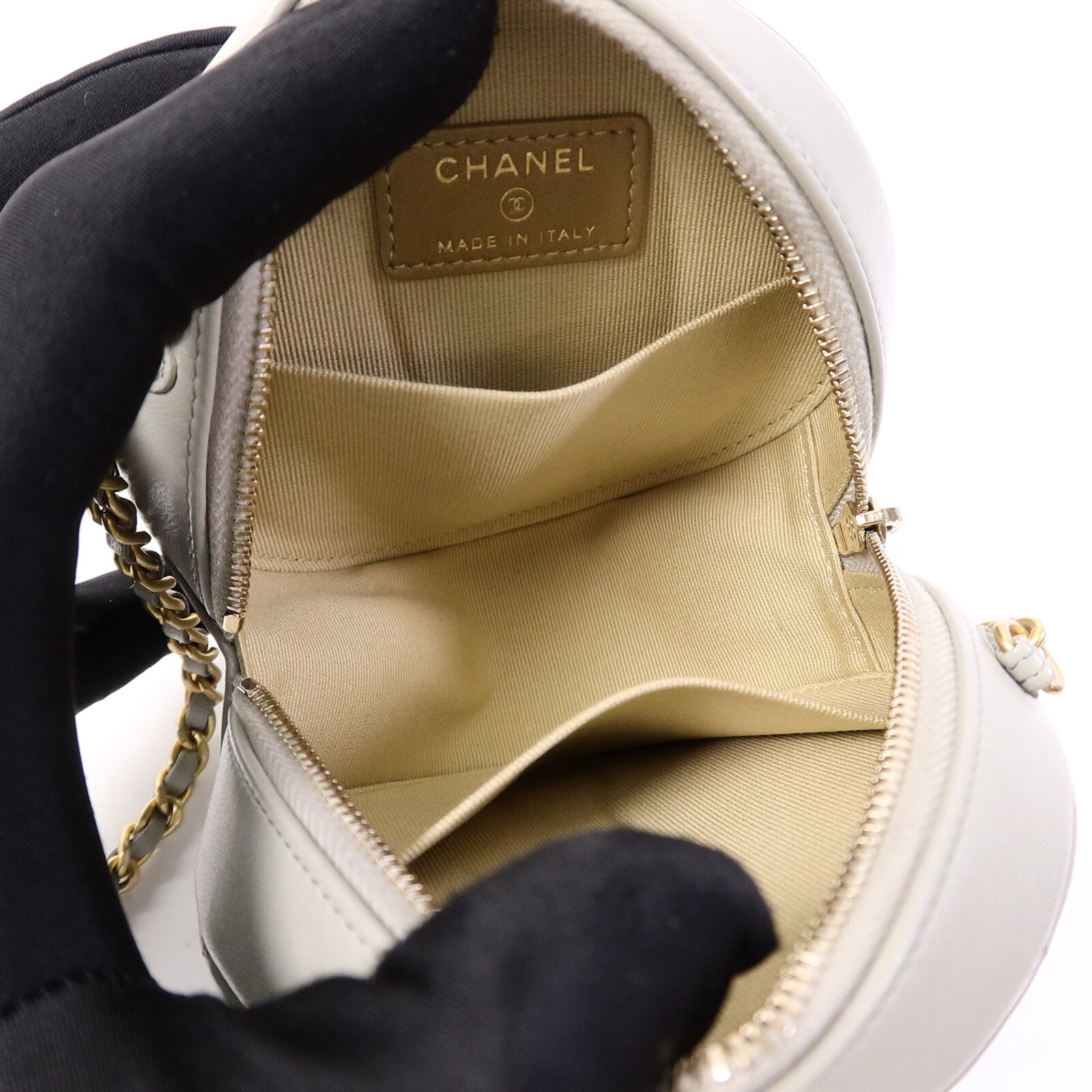 CHANEL 羊皮皮革Vanity Case鏈帶肩背袋