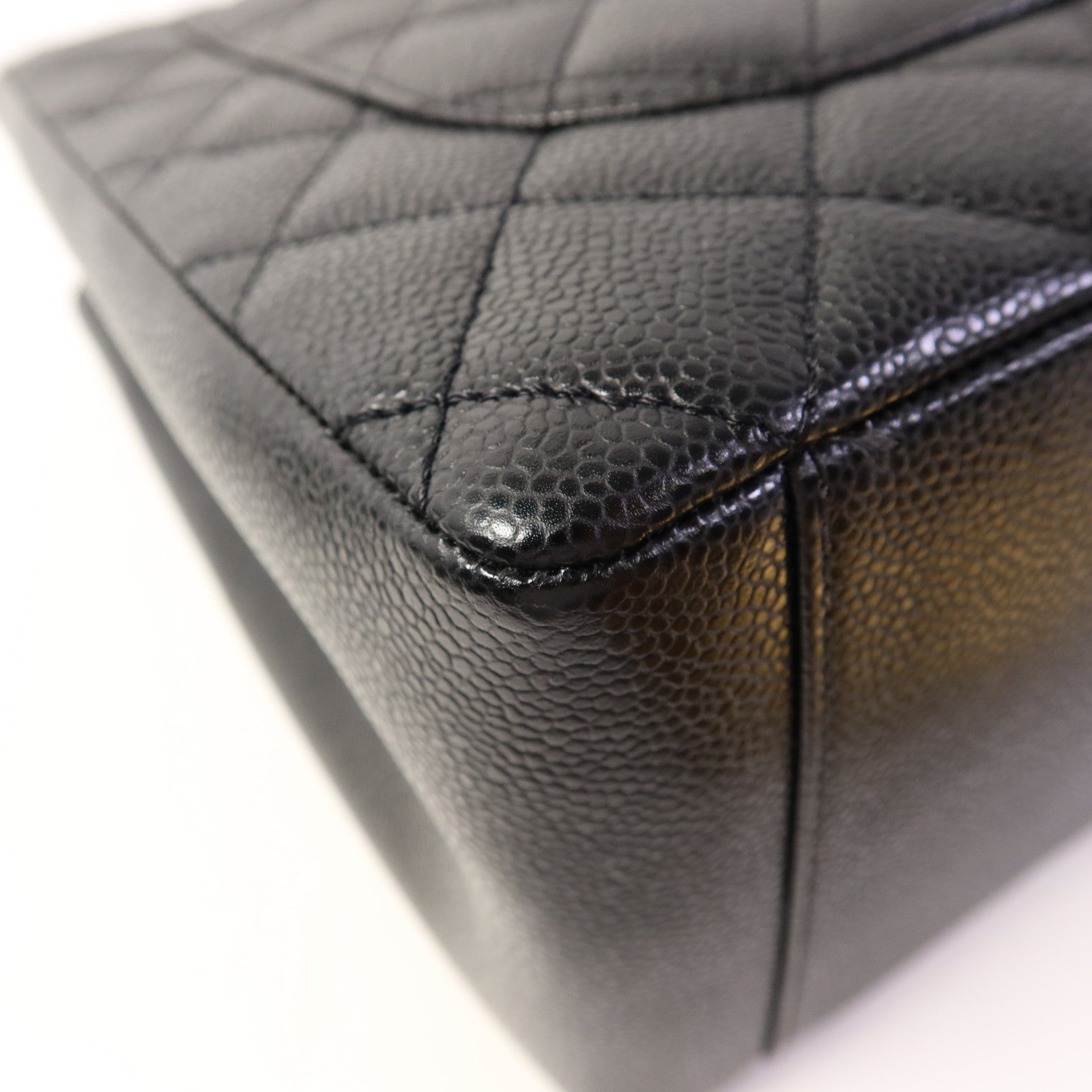 CHANEL 牛皮皮革GST Grand Shopping Tote Bag銀扣鏈帶肩背袋
