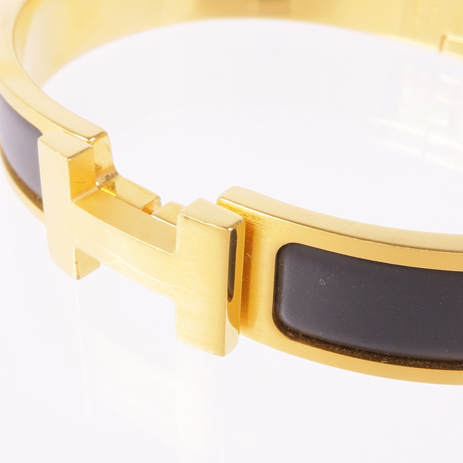 HERMES 金屬Clic-H手鐲Gold/Black