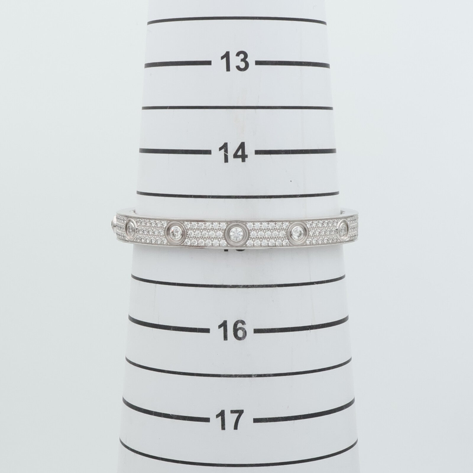 CARTIER 18K白金Love Bangle Full Diamond鑽石手鐲