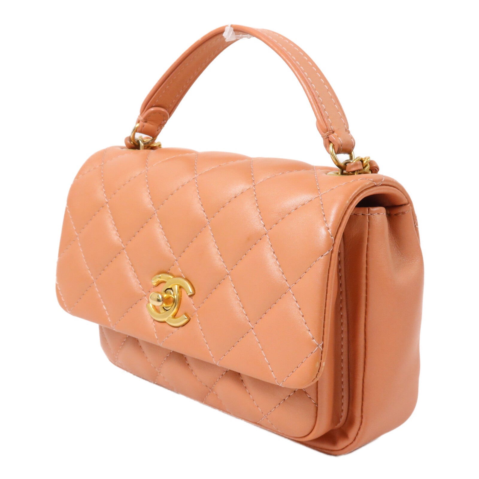CHANEL 羊皮皮革Chain Shoulder鏈帶手挽肩背兩用袋