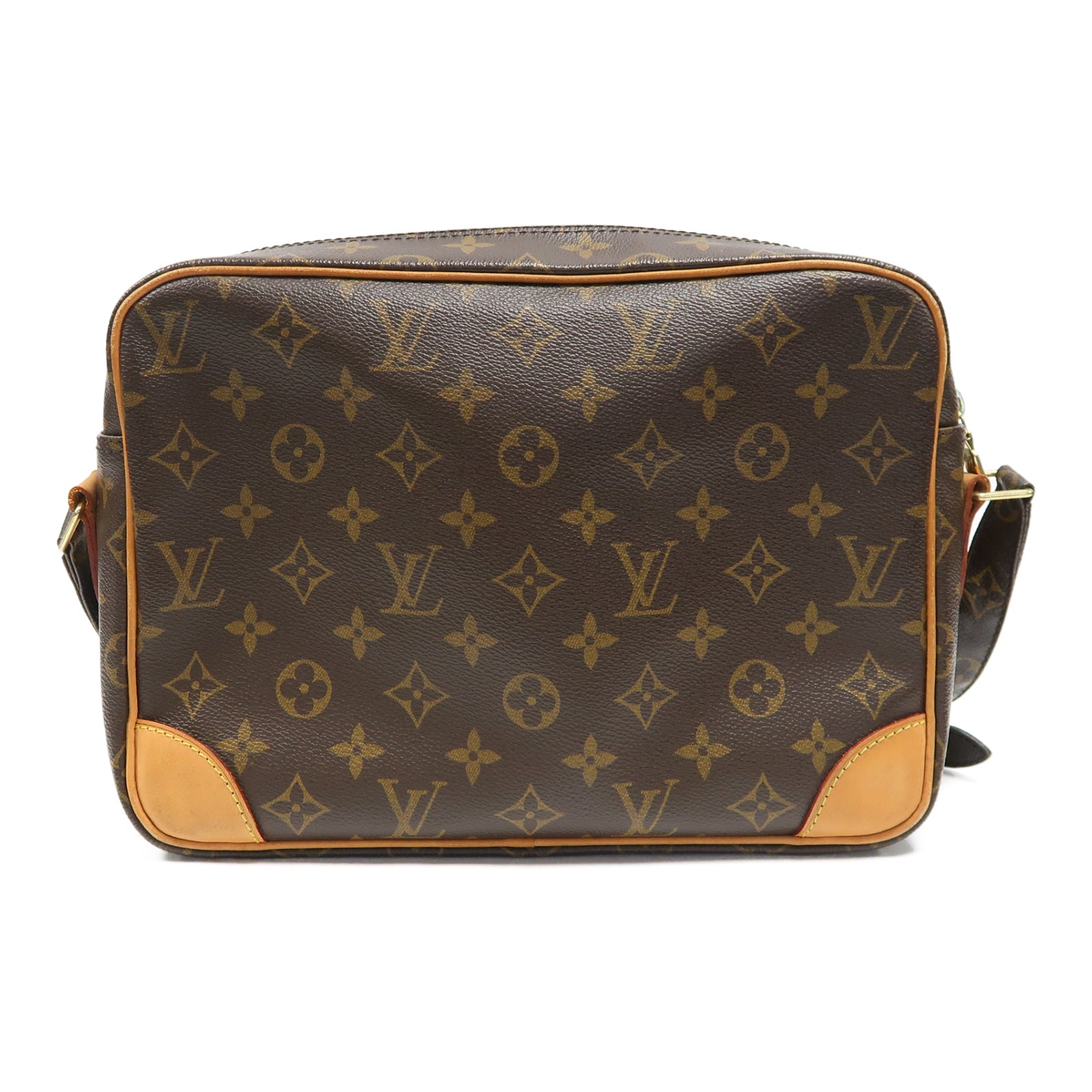 LOUIS VUITTON Monogram Nile金扣肩背袋啡色