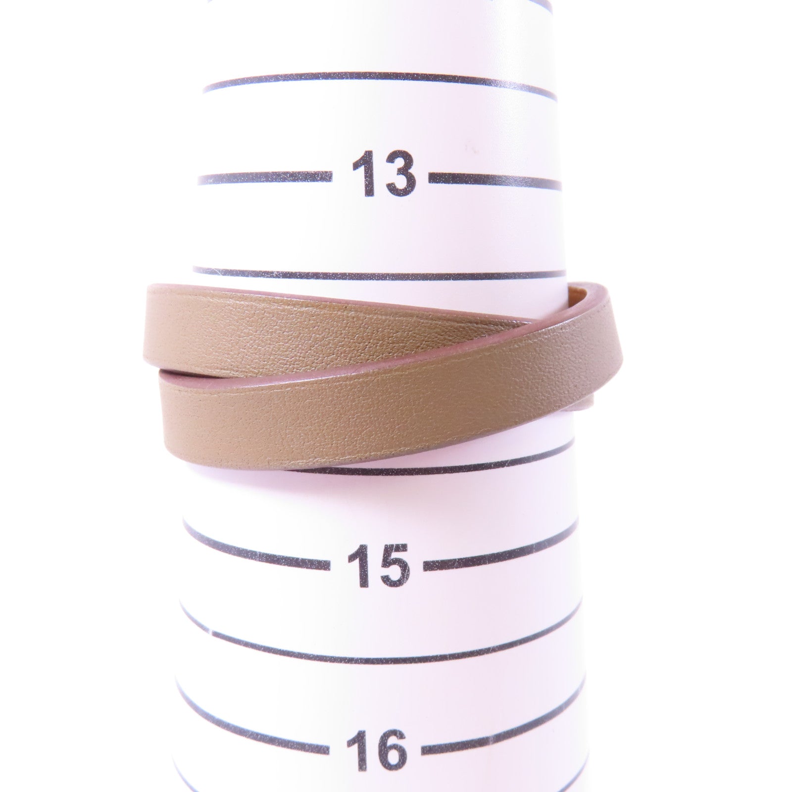 HERMES Swift皮革Mini Kelly Bracelet手鏈米灰色