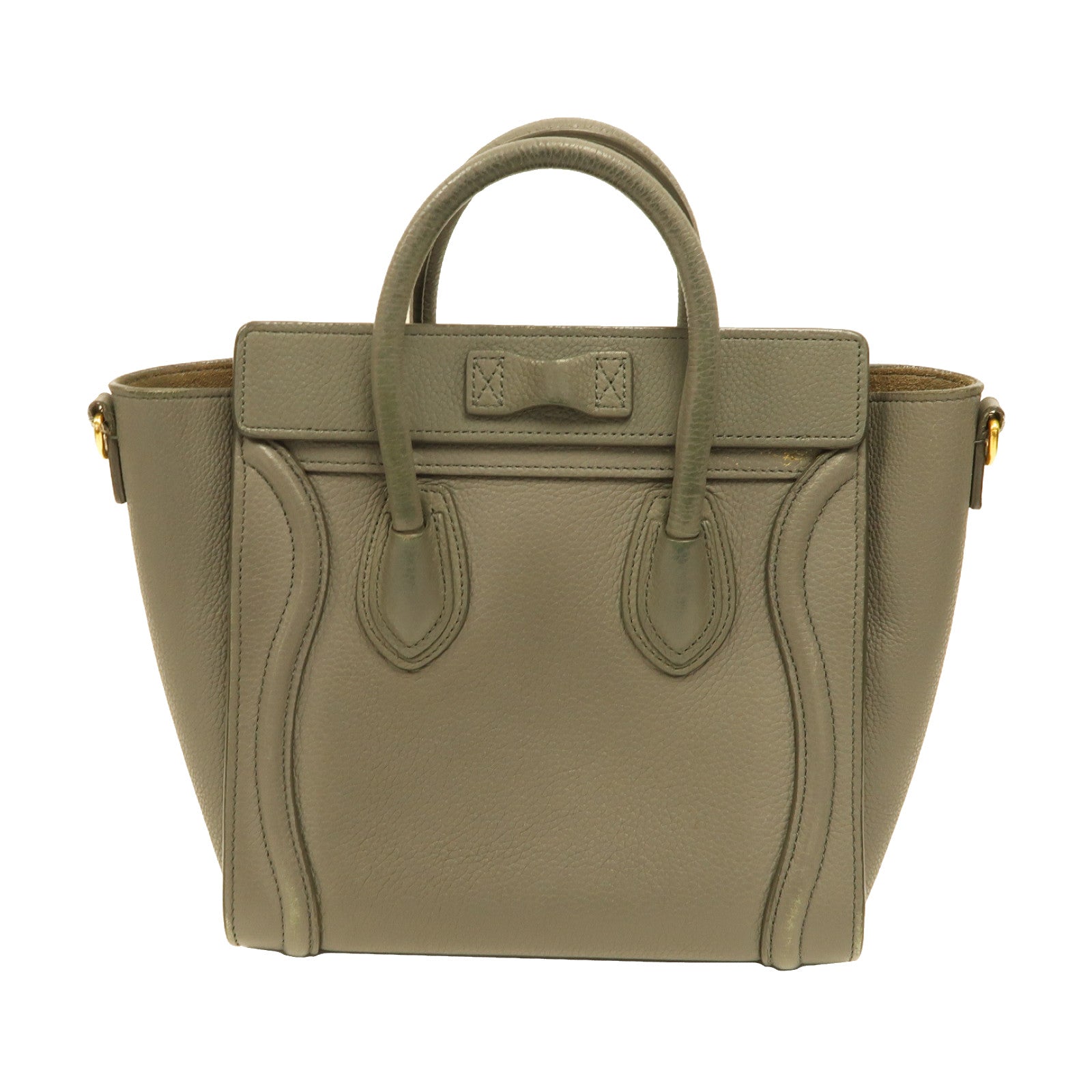 CELINE 【激減優惠】牛皮皮革Shoulder Bag金扣手挽肩背兩用袋灰色