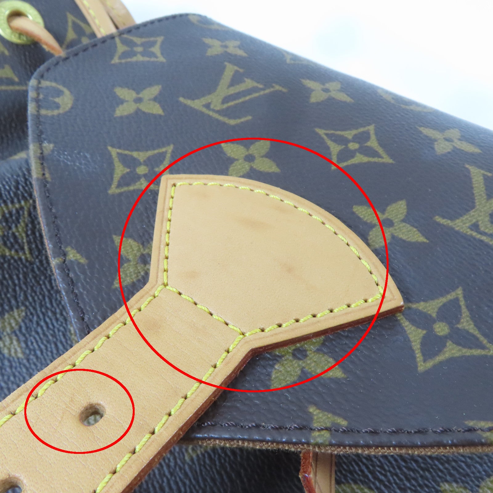 LOUIS VUITTON Monogram Montsouris GM金扣背包啡色