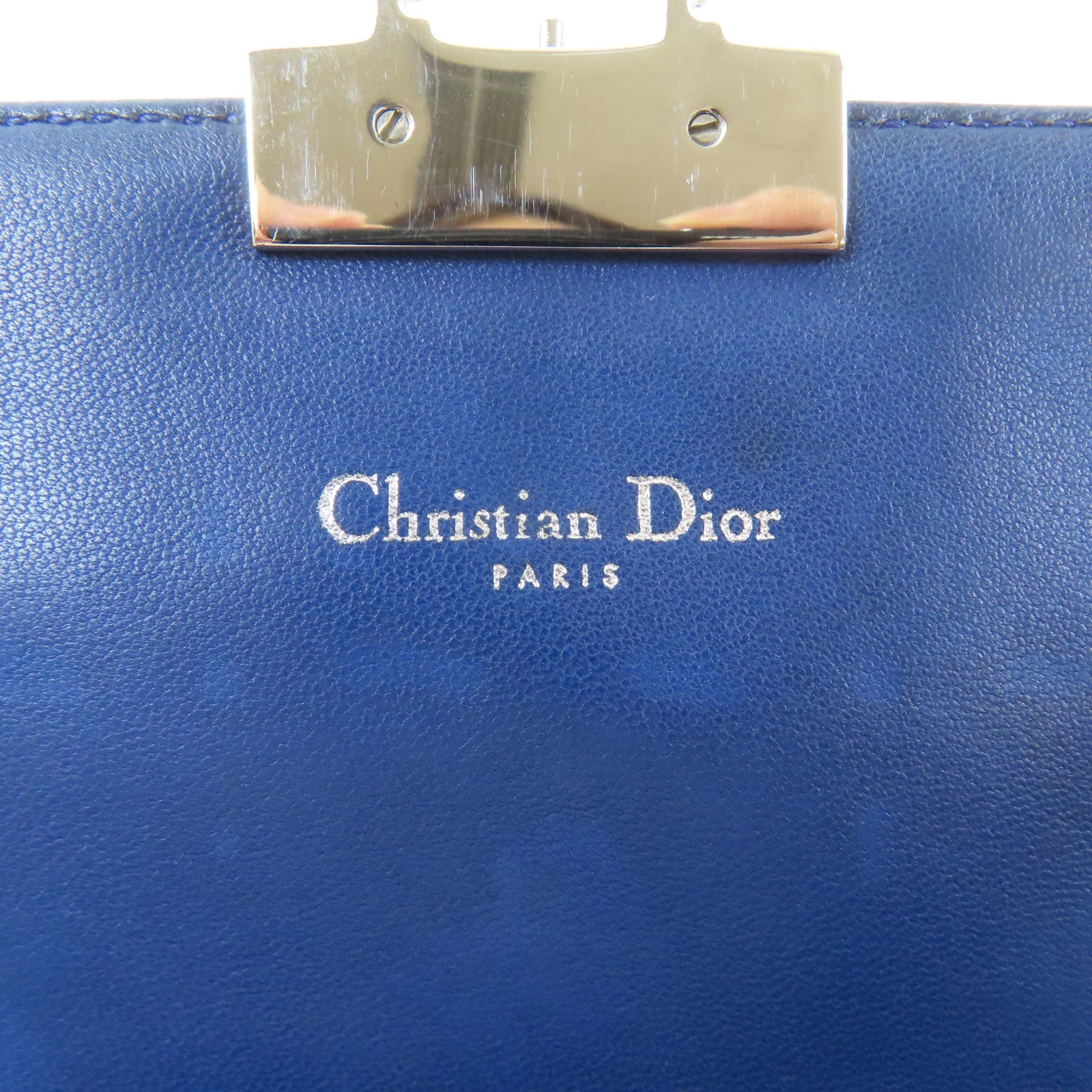 Dior 漆皮皮革Miss Dior Promenade Pouch銀扣鏈帶肩背袋深綠色