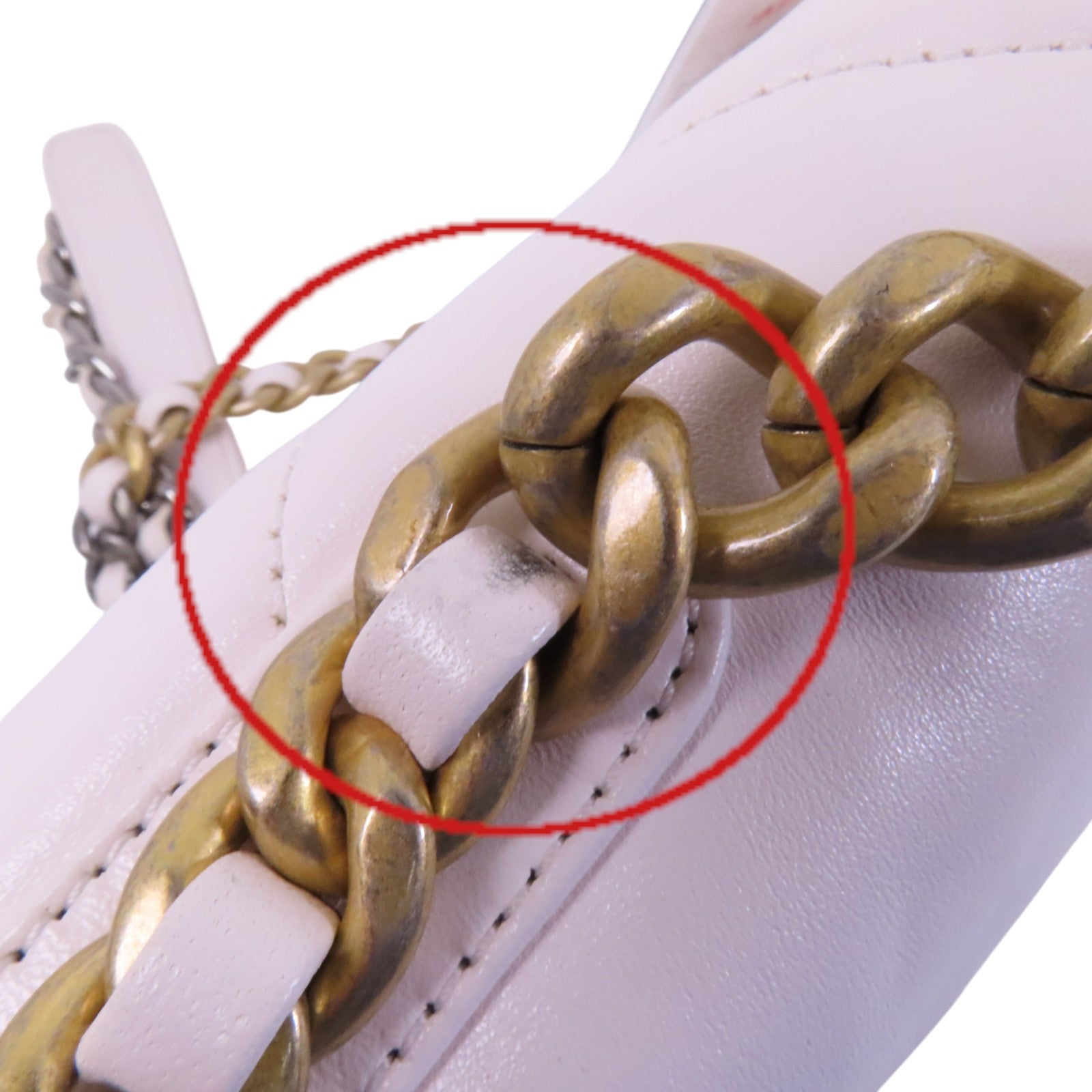 CHANEL 羊皮皮革Chanel 19 Small金扣鏈帶手挽肩背兩用袋