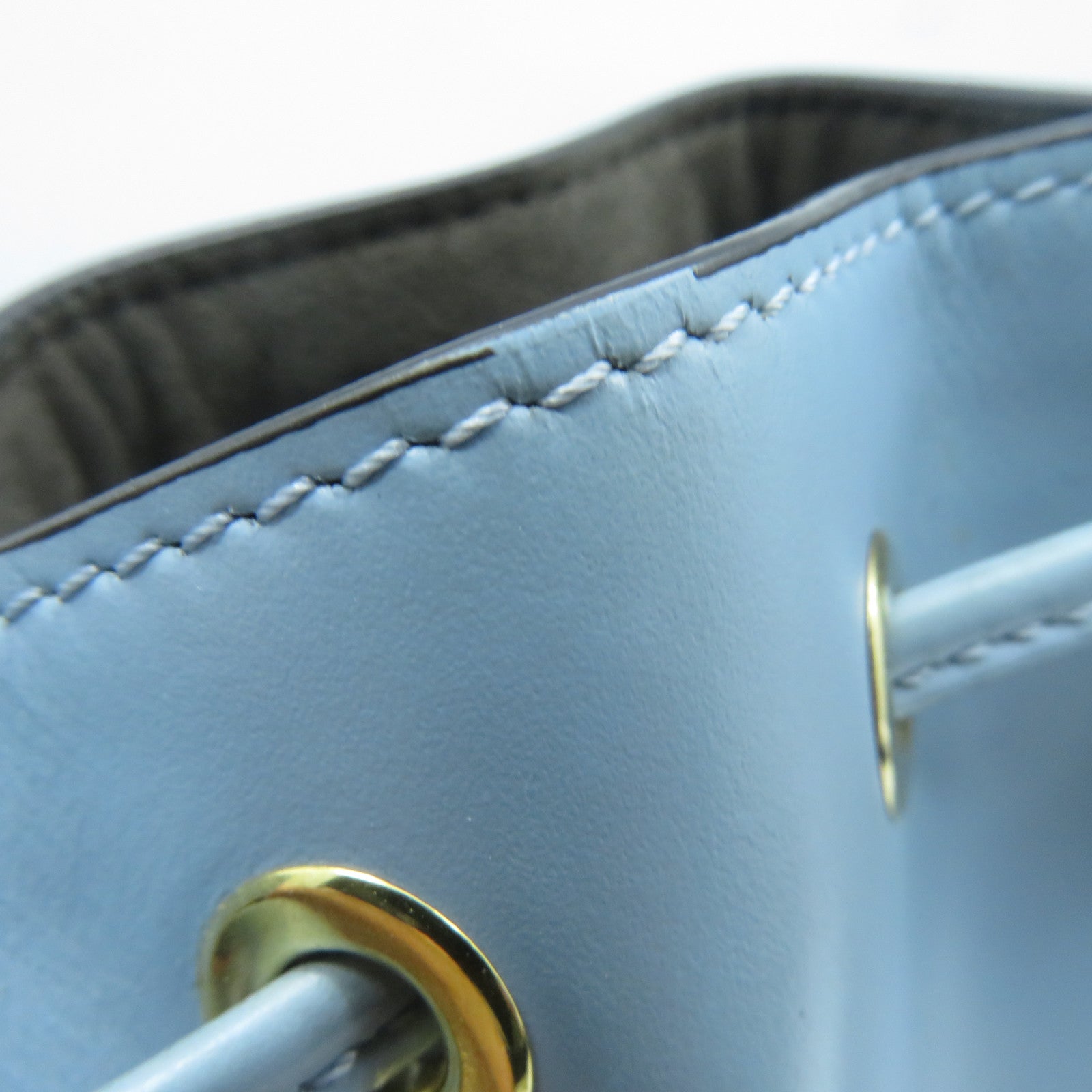FENDI 牛皮皮革2 Way Shoulder金扣手挽肩背兩用袋淺藍色
