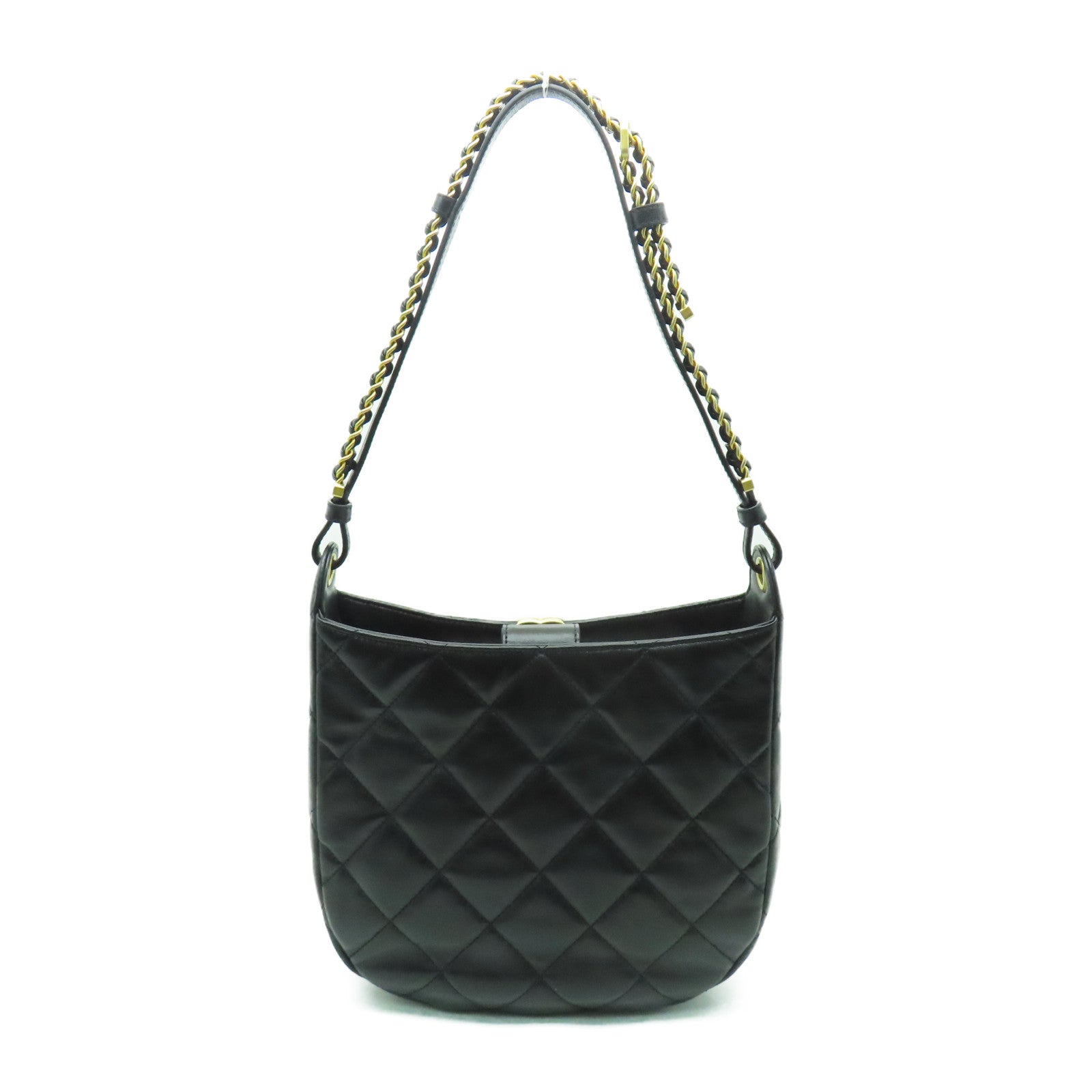 CHANEL 【激減優惠】菱格羊皮皮革Shoulder Bag金扣肩背袋黑色