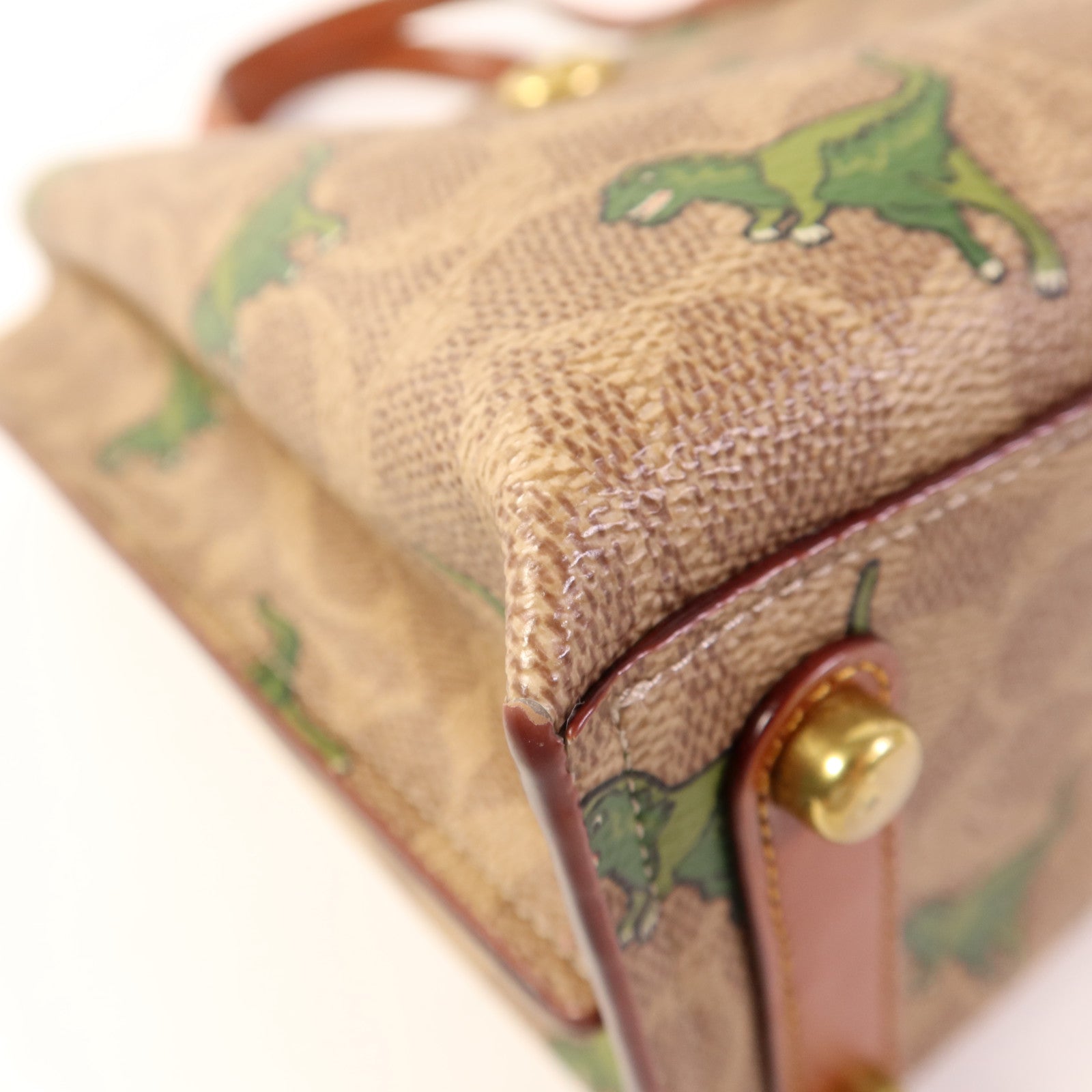 COACH 塗層帆布2 Way Shoulder金扣手挽肩背兩用袋