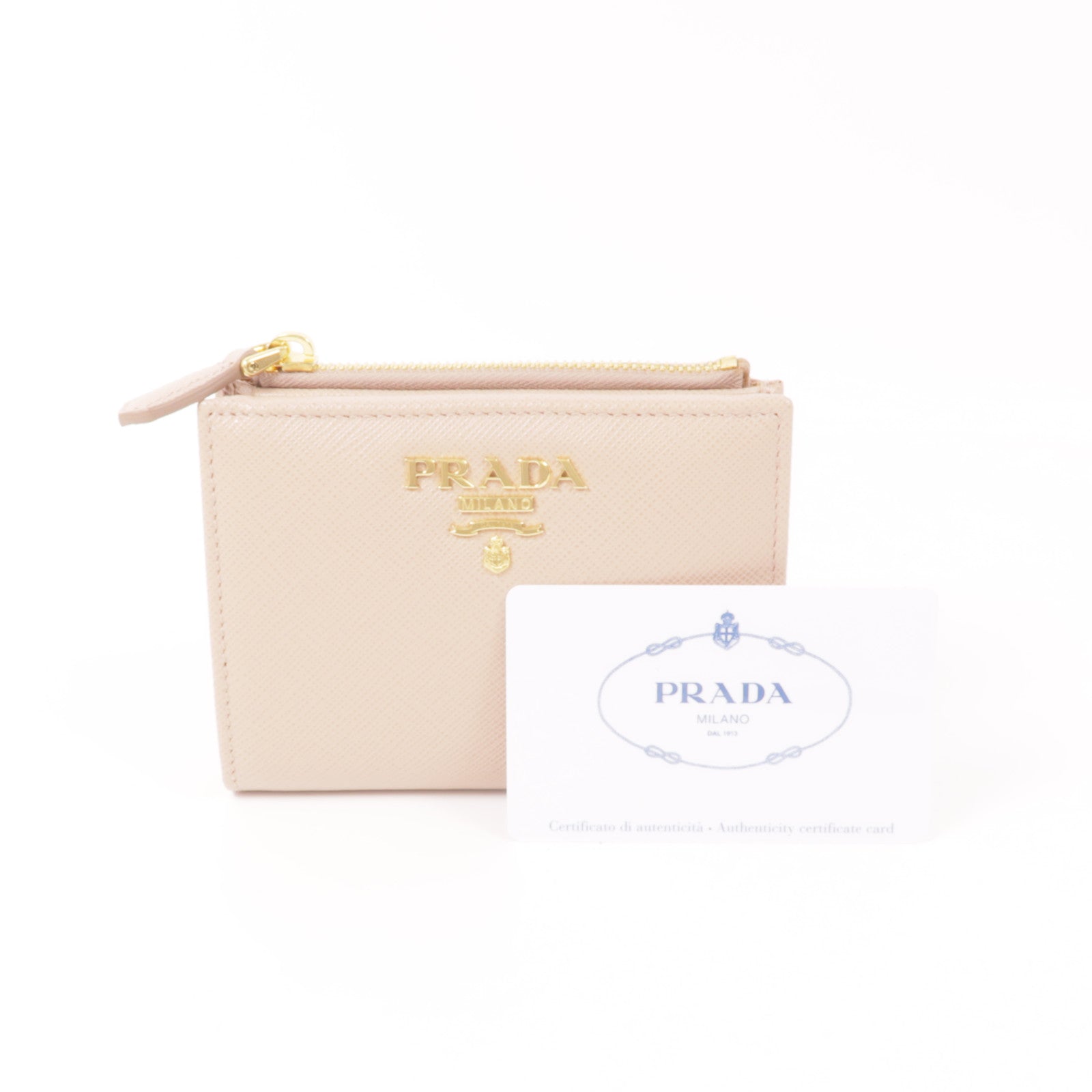 PRADA 【激減優惠】Saffiano皮革Walle金扣錢包