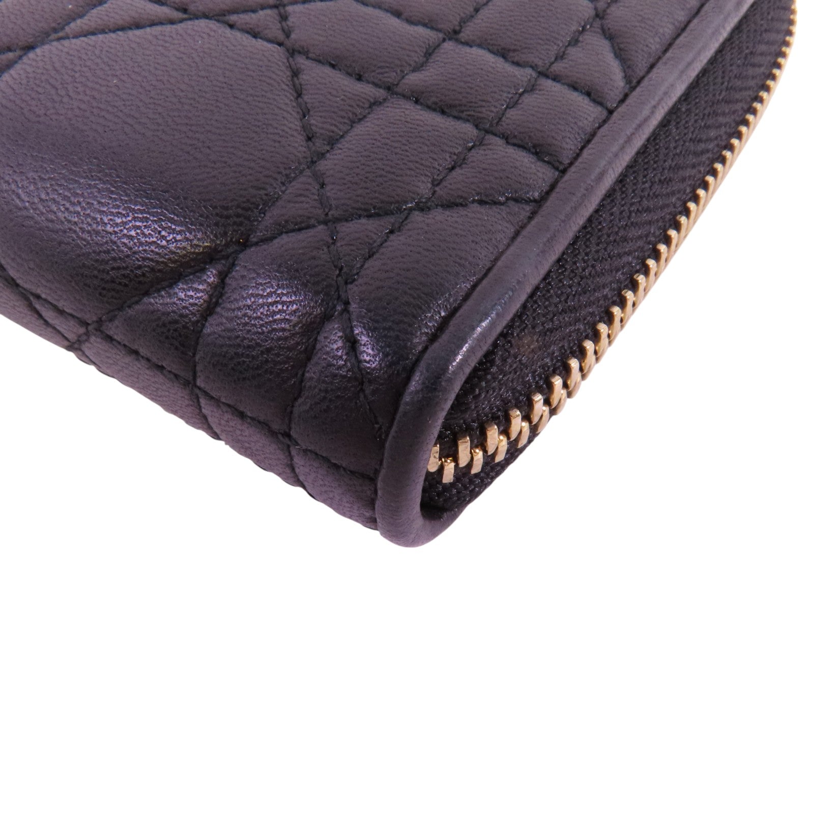 Dior CD Zipper Wallet Long Wallet Lambskin Leather