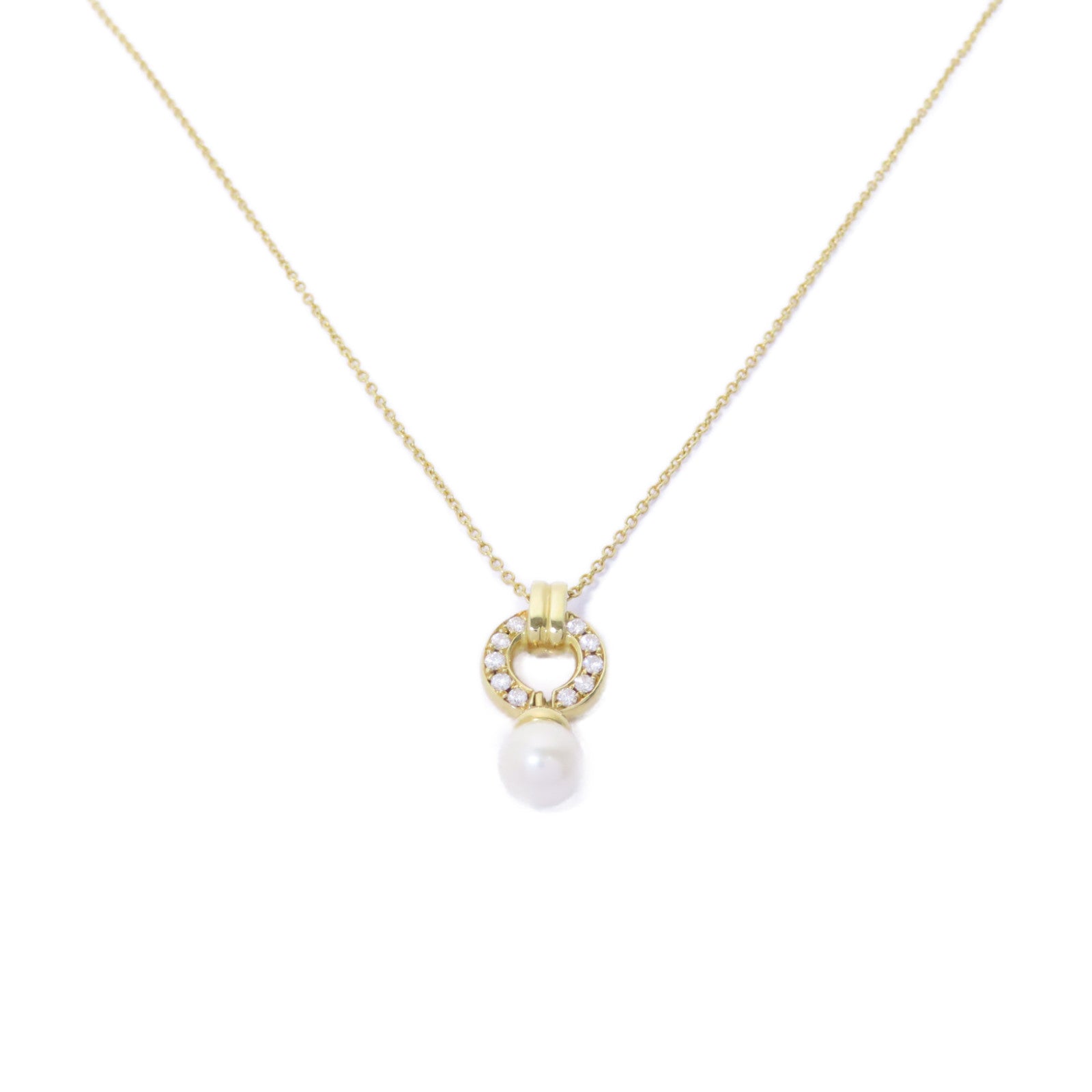 TIFFANY＆CO 【激減優惠】18K黃金Door Knock Necklace珍珠/鑽石項鍊