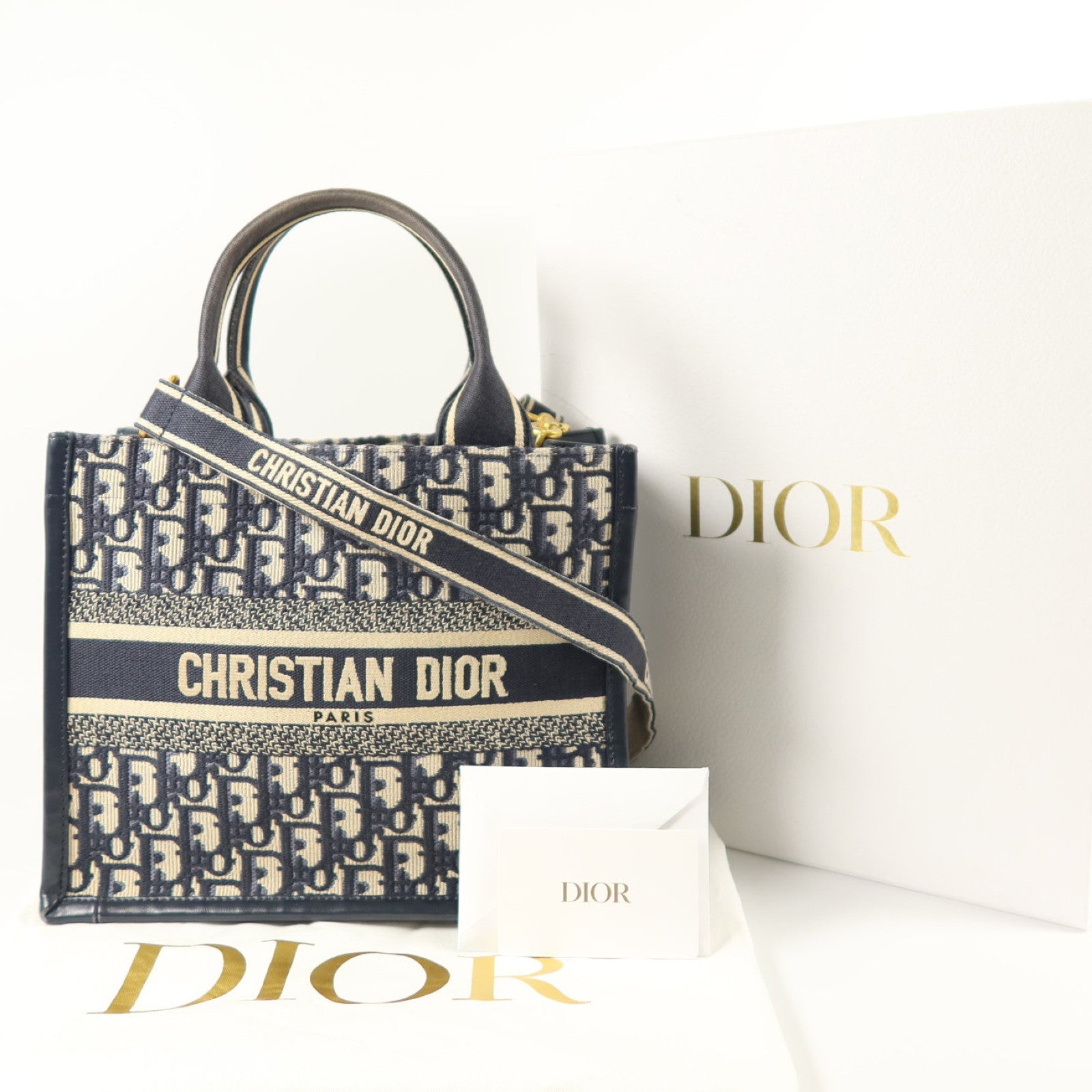 Dior Oblique帆布Book Tote金扣手挽肩背兩用袋