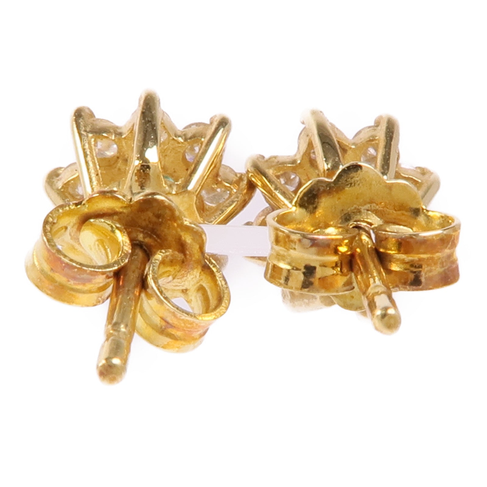 JEWELRY Emerald Diamond Earrings 18K Yellow Gold