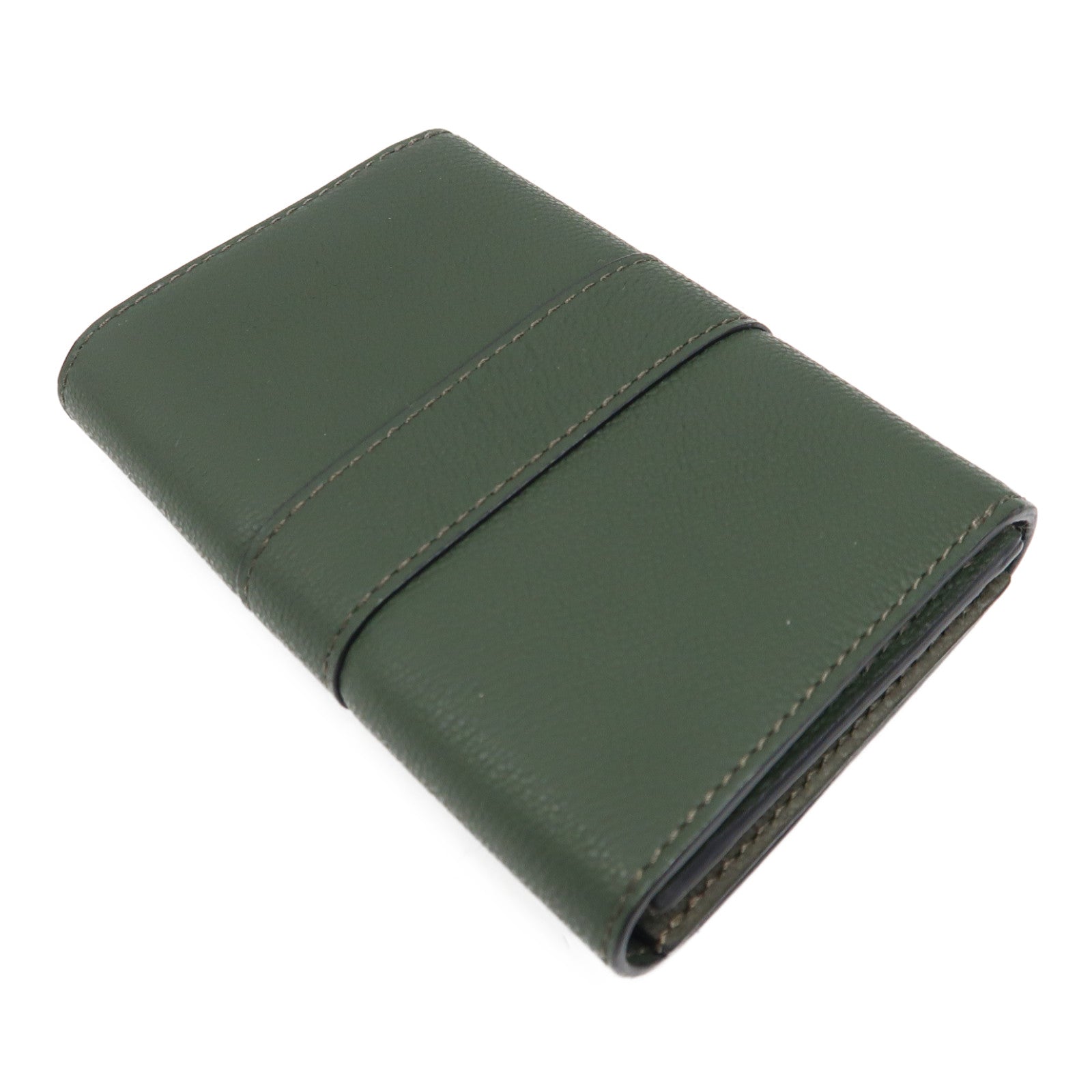 SELECTION 牛皮皮革Brillant Card Holder金扣卡片套綠色
