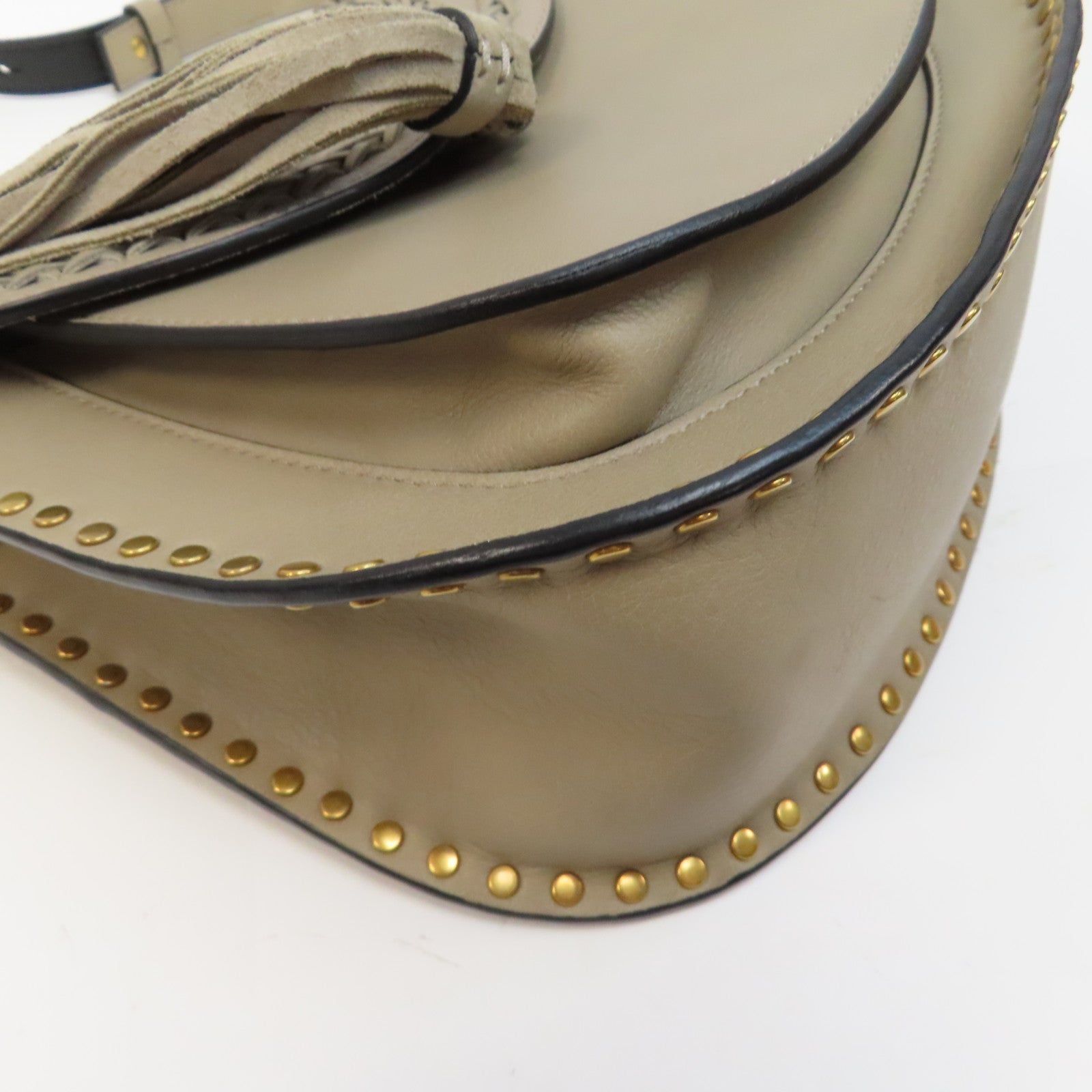 Chloe 牛皮皮革Hudson Leather Crossbody Bag金扣肩背袋米色