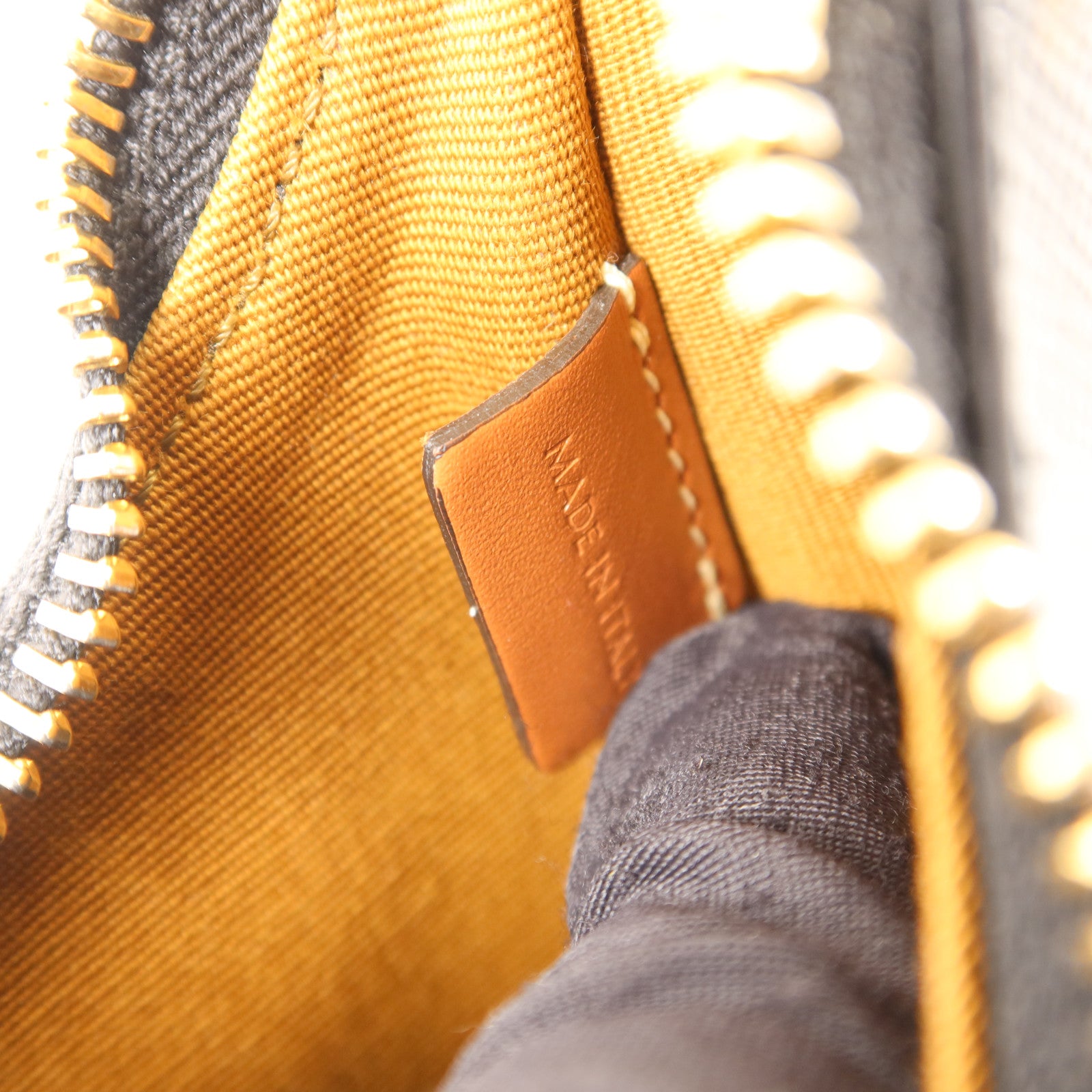 CELINE 塗層帆布Ava Mini金扣手挽袋
