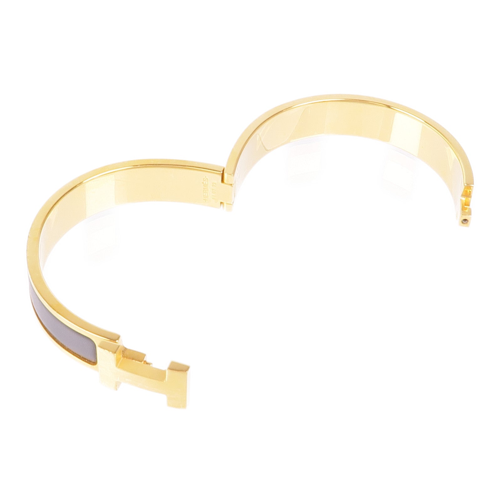 HERMES 金屬Clic-H手鐲Gold/Black