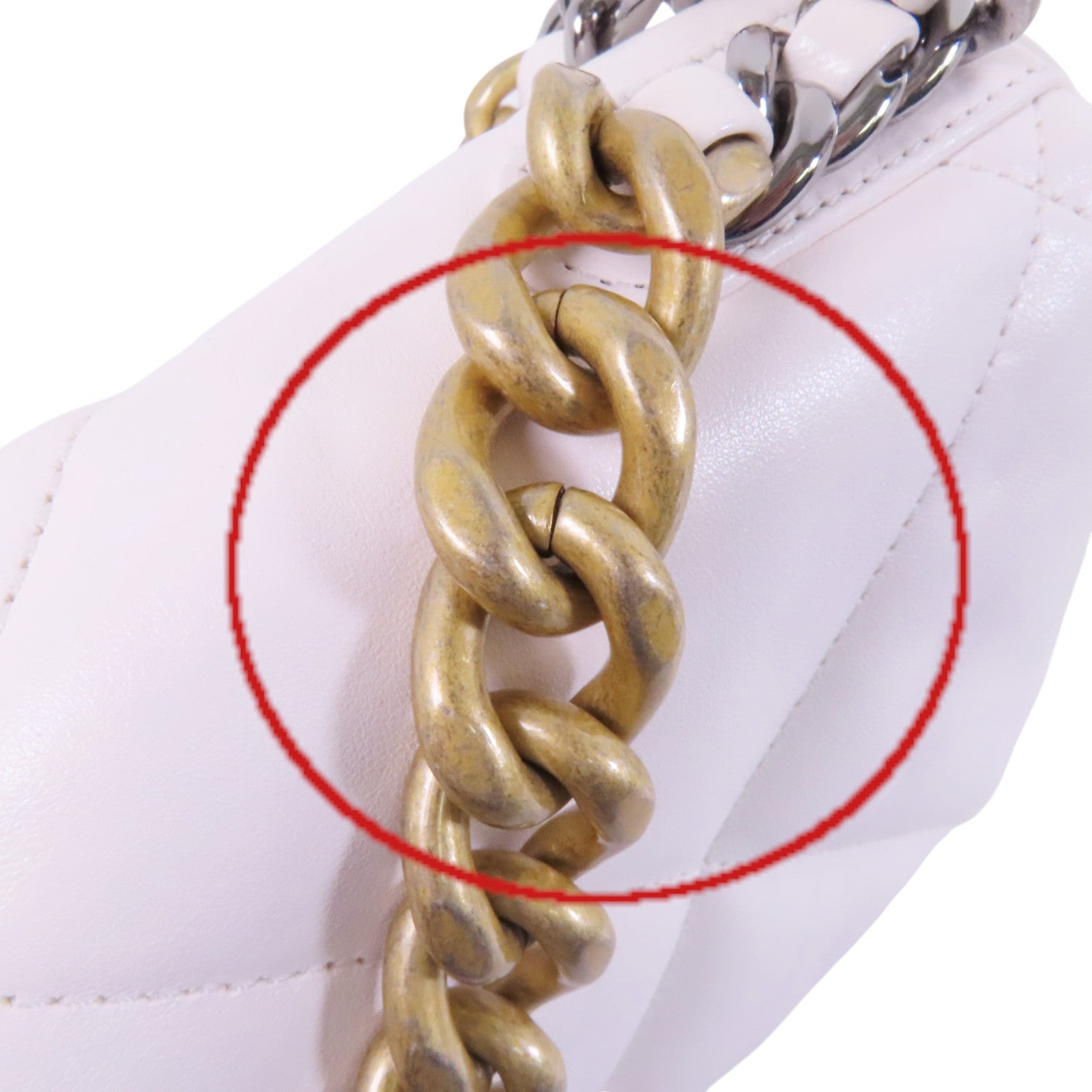 CHANEL 羊皮皮革Chanel 19 Small金扣鏈帶手挽肩背兩用袋