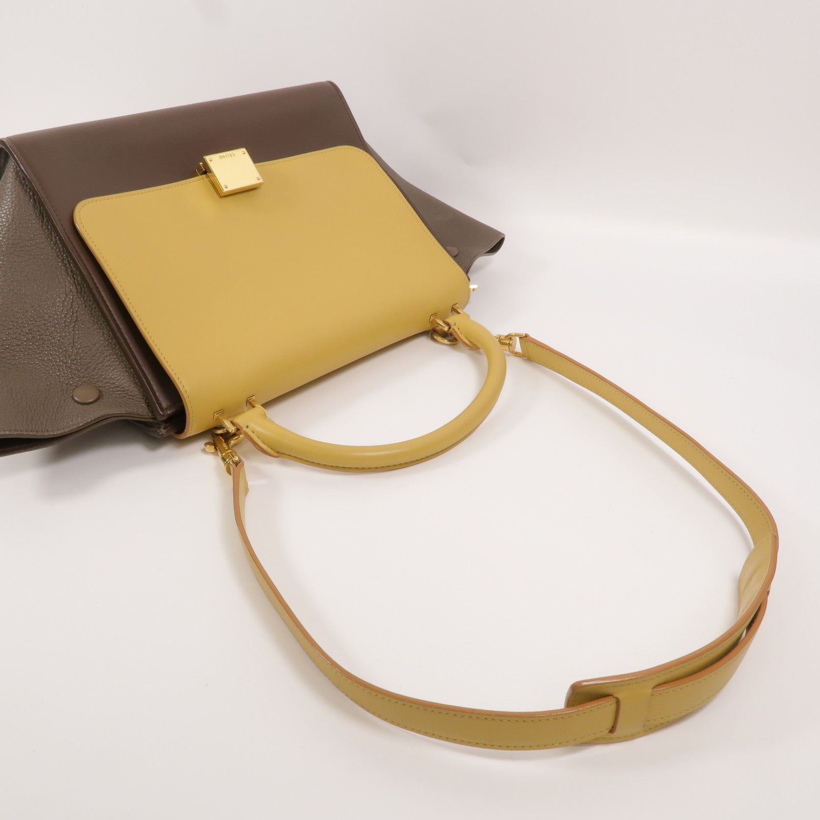 CELINE 牛皮皮革Trapeze Small手挽肩背兩用袋