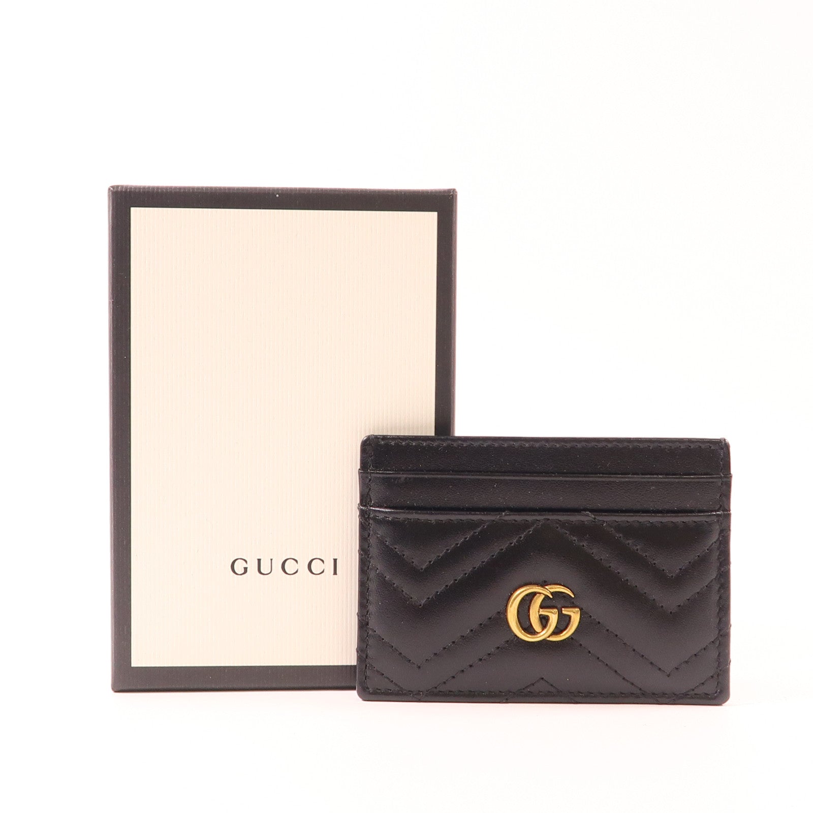 GUCCI 牛皮皮革GG Marmont金扣卡片套
